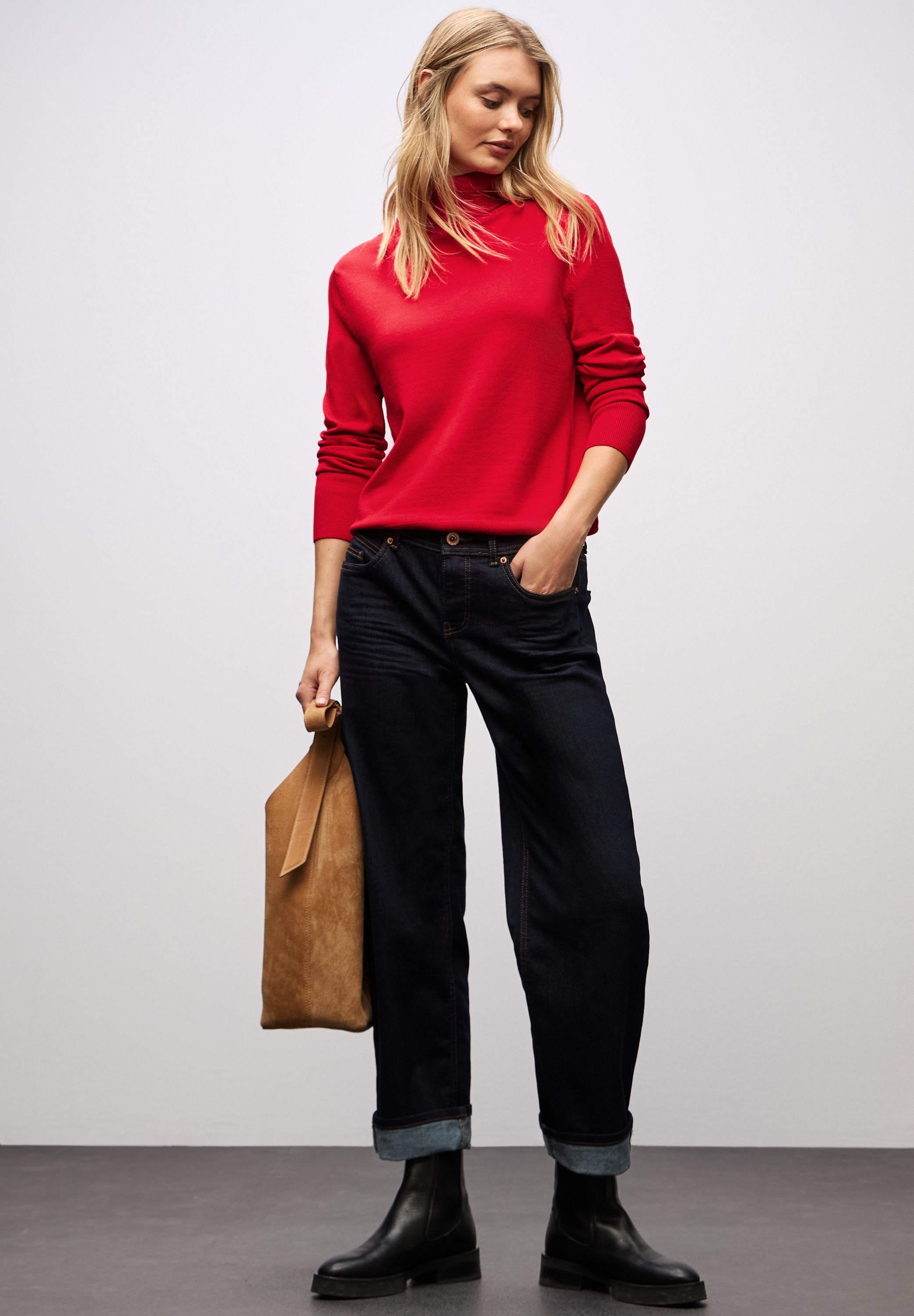 STREET ONE Rollkragenpullover mit Viskose