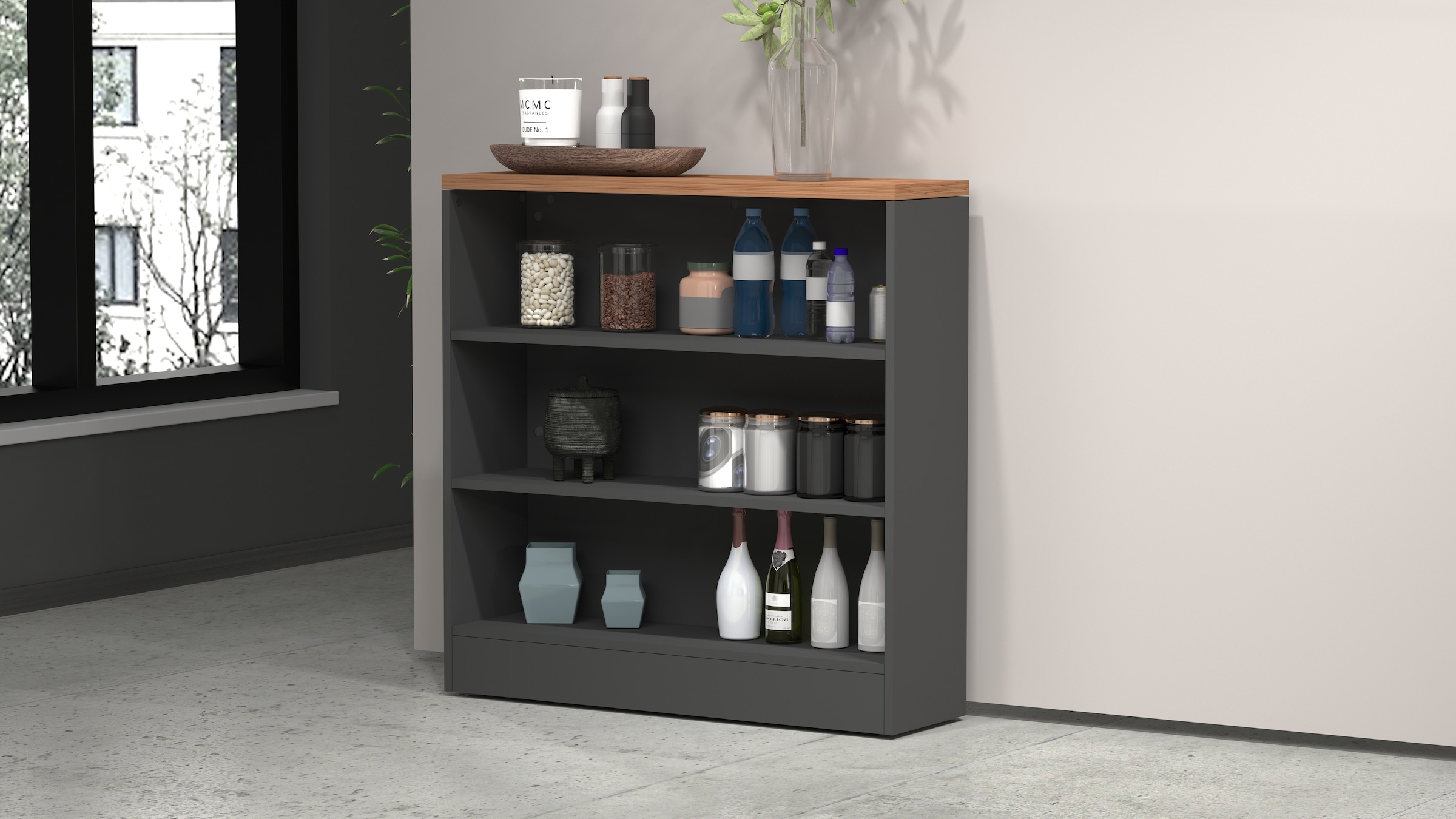 KOCHSTATION Étagère de cuisine »Sole,Regal,Standregal,Küchenregal,Ablageregal« Kombinierbar mit Kücheninsel Serie Sole Kochstation