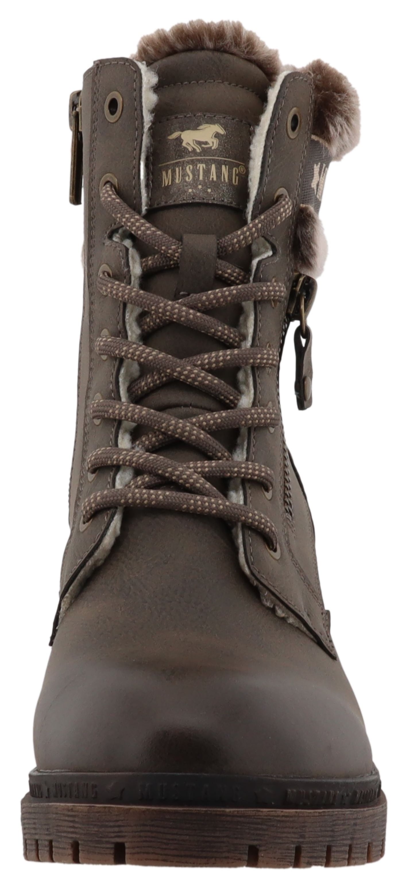 Mustang Shoes Bottes d'hiver »Leila«  bottes d'hiver avec col en fausse fourrure et talon bloc