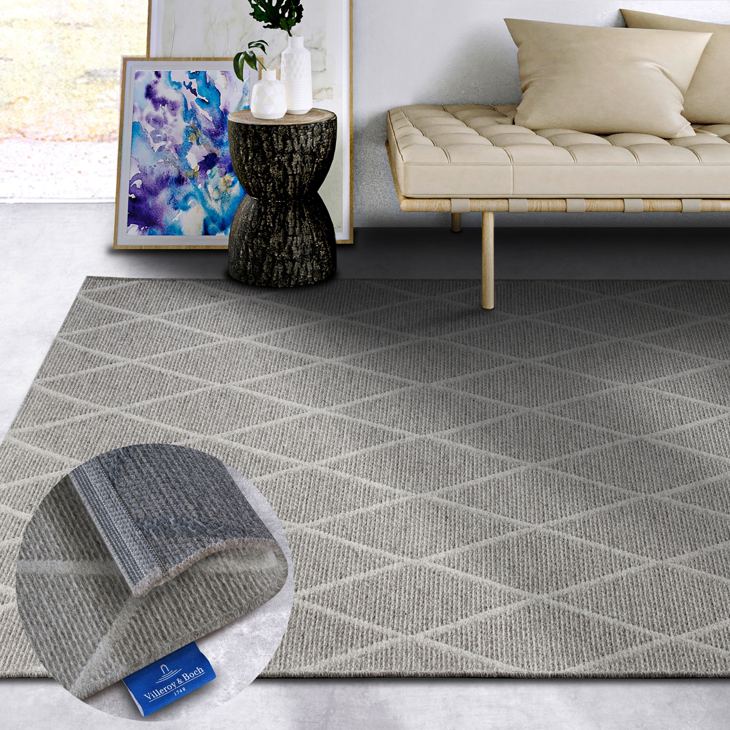Villeroy & Boch Tapis en laine »Maria« Rectangulaire 5 mm Höhe Schurwolle, Wolle, Natur, Wohnzimmer, Schlafzimmer, Boho, Skandi