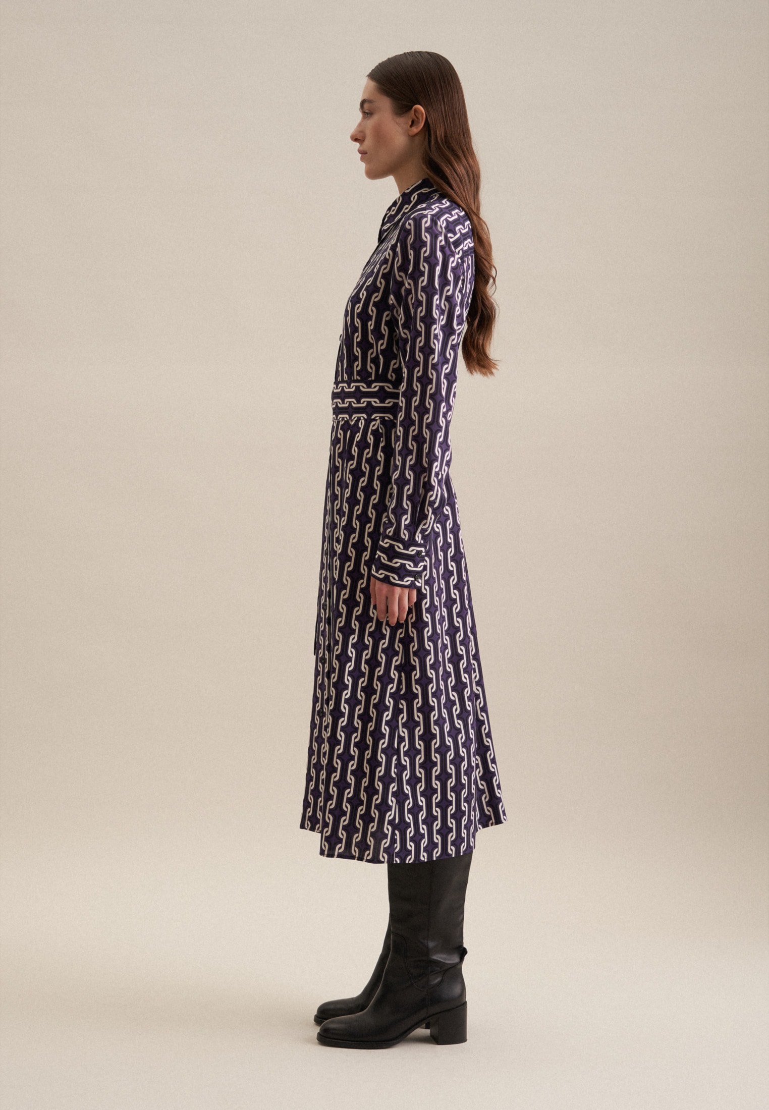 seidensticker Sommerkleid »Schwarze Rose« 1/1 Kragen Druck