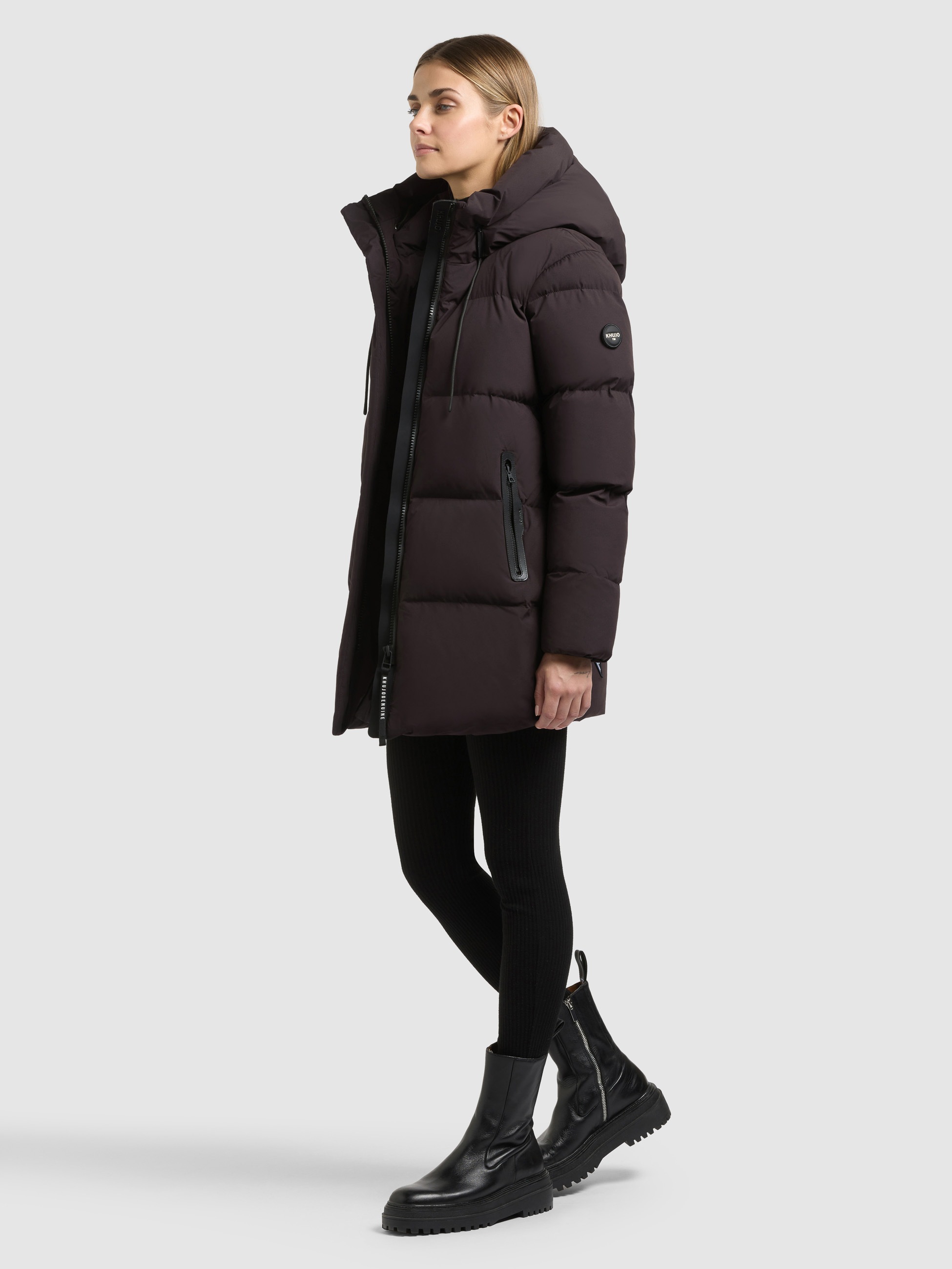 khujo Steppjacke »DROWN2 MATT« mit Kapuze Taschenbeutel mit Fleece