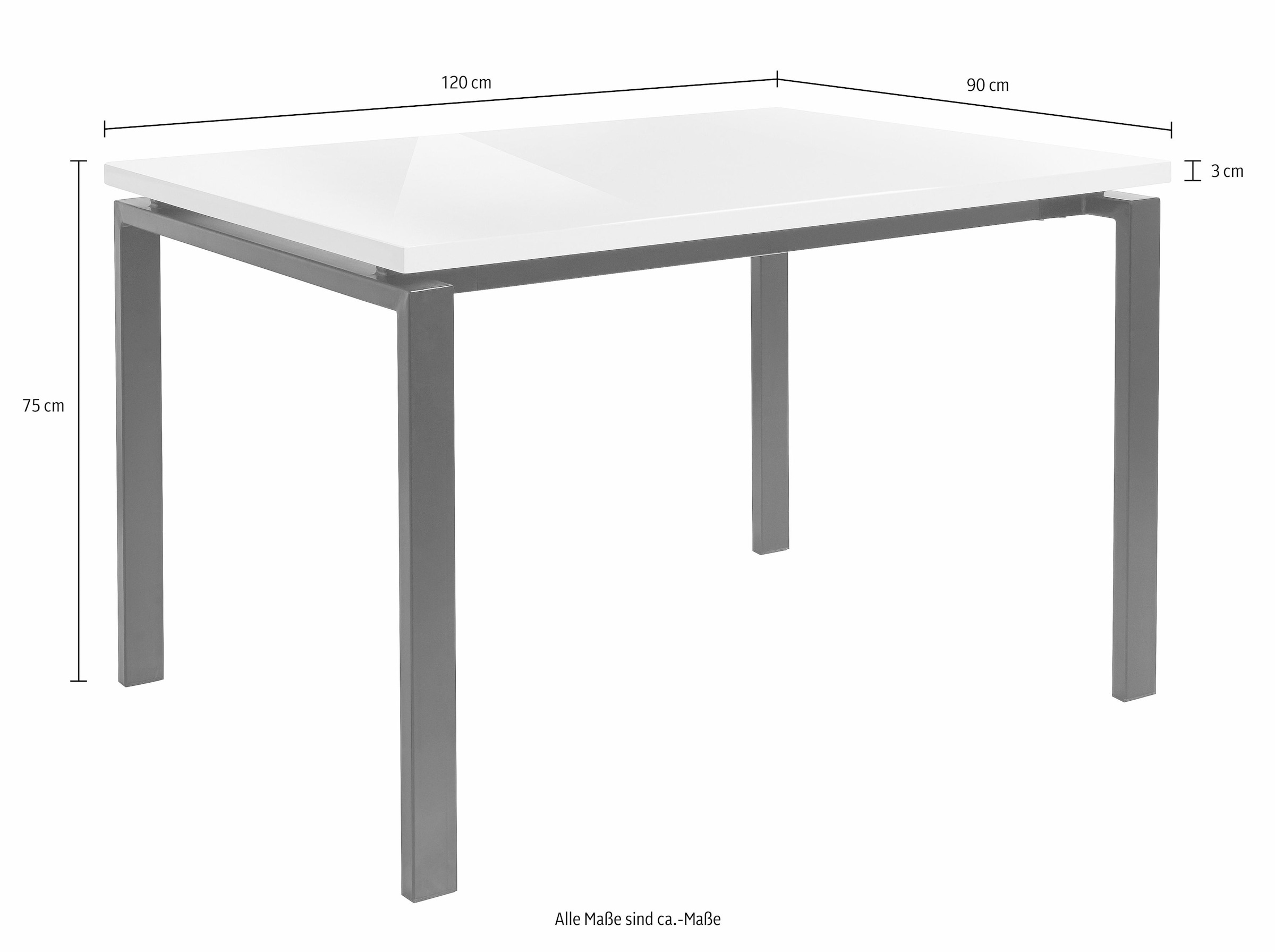GOODproduct Table de salle à manger Breite 120 oder 160 cm