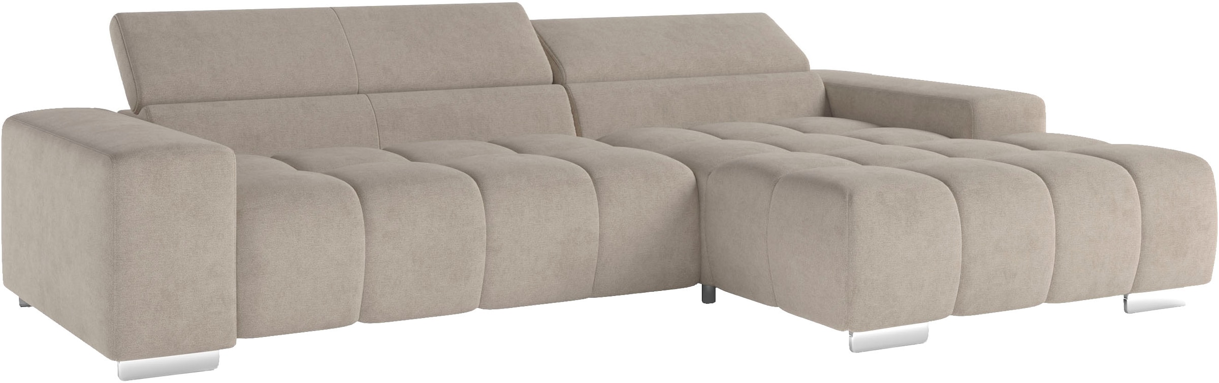COTTA Ecksofa »Orion L-Form« mit 2x Kopfteilverstellung & 3 Nierenkissen