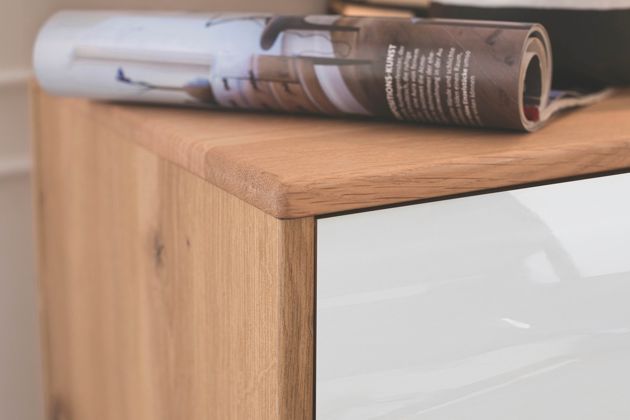 WIEMANN Commode »Cardiff Sideboard, Wäscheschrank, teilmassiv Bianco-Eiche, 80 cm« Kommode 80x86x43 cm, braun, mit Dämpfung, MADE IN GERMANY,  verschiedenen Ausführungen, inklusive Einlegeboden