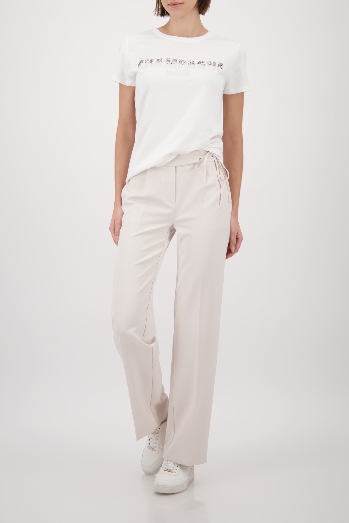 Monari T-shirt »Shirt Schmuckschrift« Regular fit mit Strasssteinen