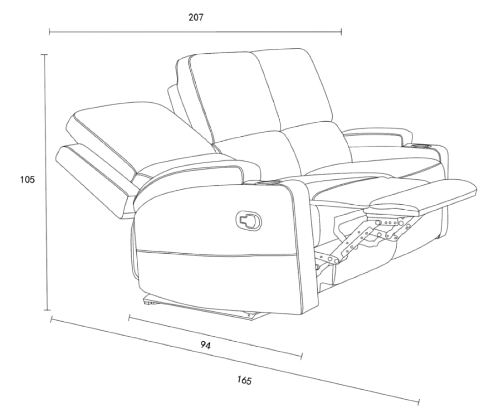 Home affaire 3-Sitzer »Napori« Kinosofa mit 2 x Relaxfunktion und Getränkehalter