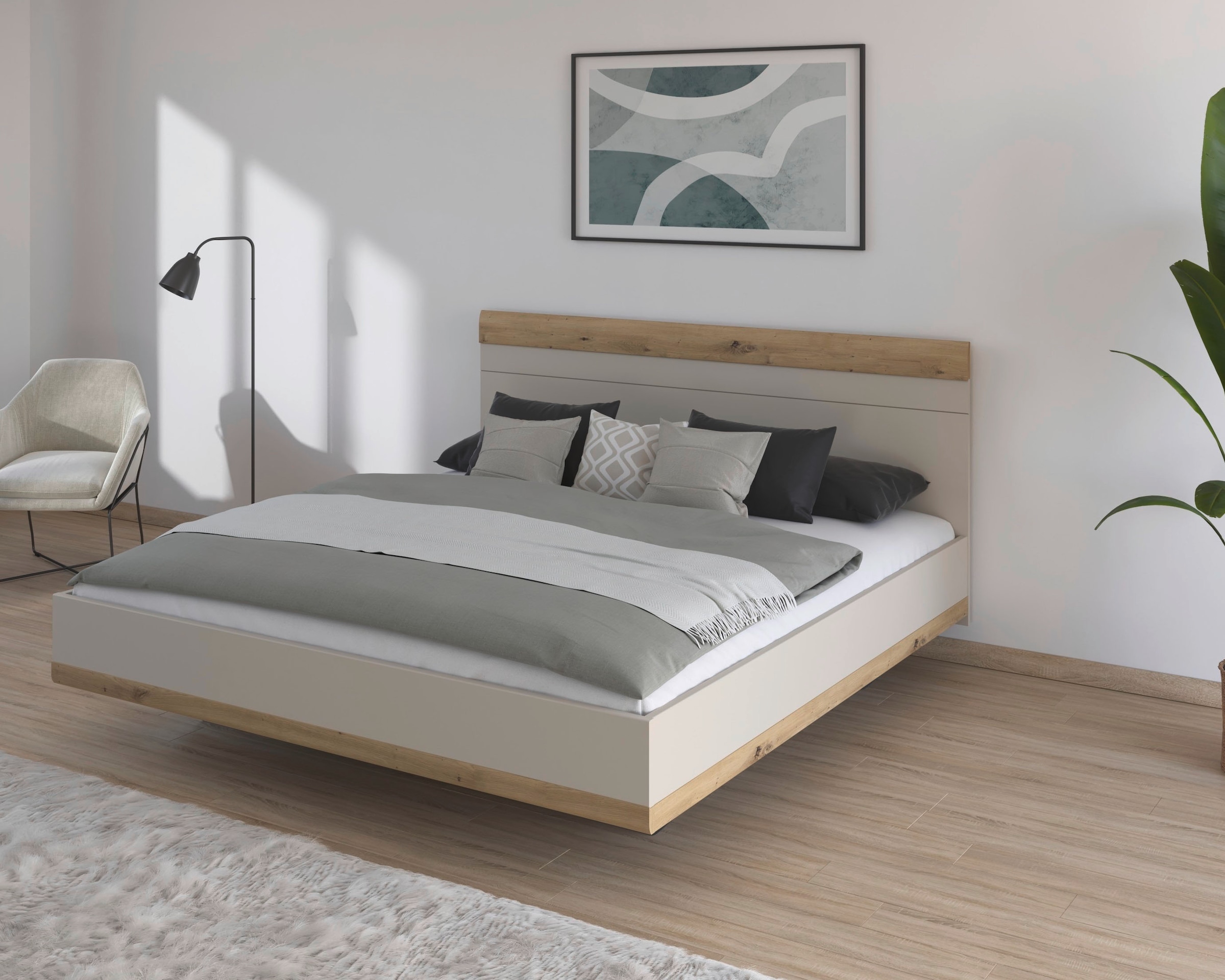 rauch Lit futon »Bett Doppelbett Holzbett SAJO« avec accents de couleur à hauteur d'assise confortable MADE IN GERMANY
