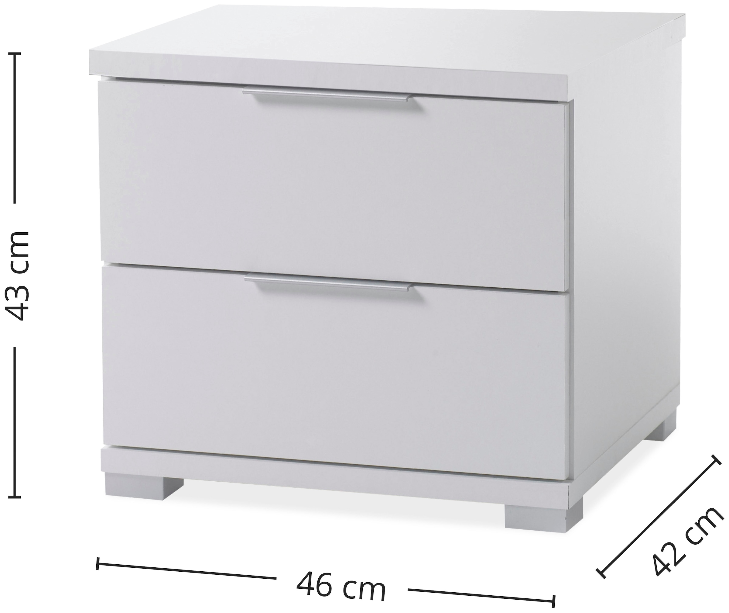 Schlafkontor Table de nuit »Smilla Nachttisch, Nachtkonsole mit Schubkästen« Korpus melaminbeschichtet, silberfarbige oder schwarze Griffe