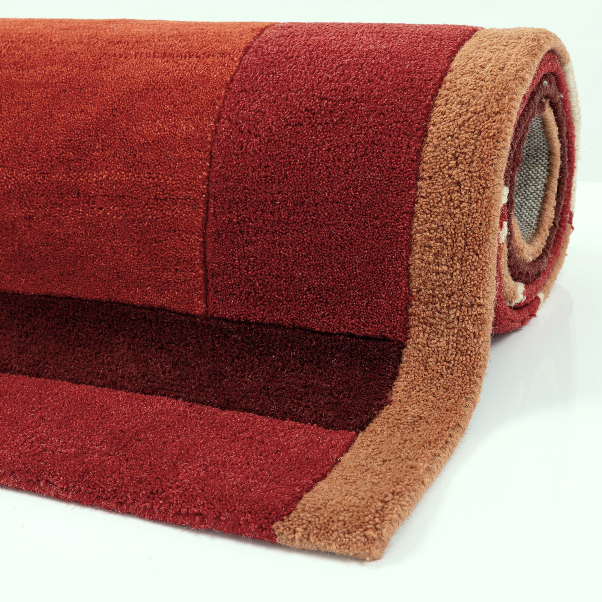 THEKO Tapis en laine »Tromso, Wolle, Handgefertigt, Bordüre mit Hoch-Tief-Effekt« Rectangulaire 15 mm Höhe salon, chambre, salle à manger