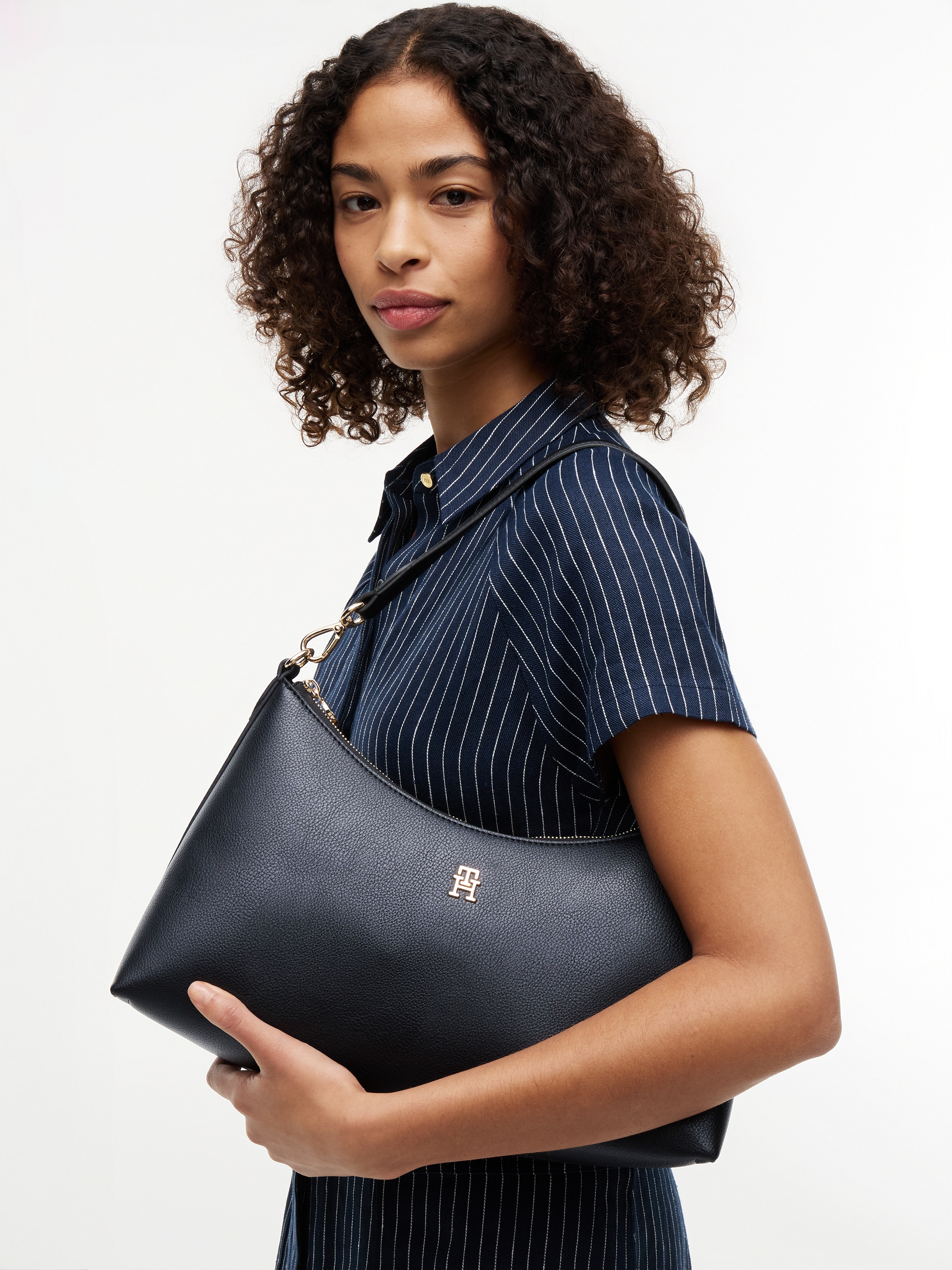 Tommy Hilfiger Sac à bandoulière »TH ICON SHOULDER BAG« Damen Handtasche, Clutch mit edlem Logoschriftzug