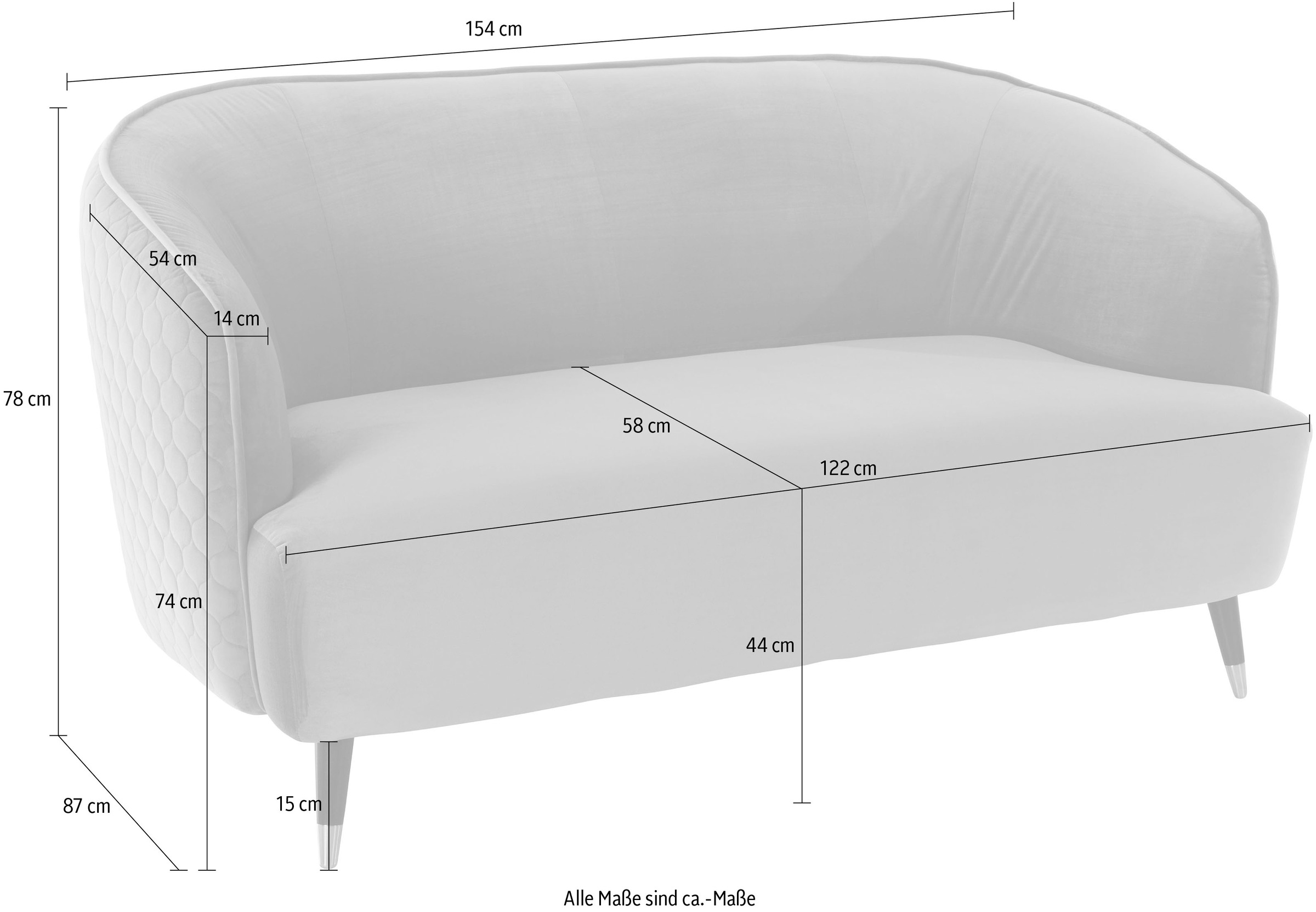 Home affaire 2-Sitzer »Oradea« mit eleganter Steppung auf Rückseite der Rückenlehne