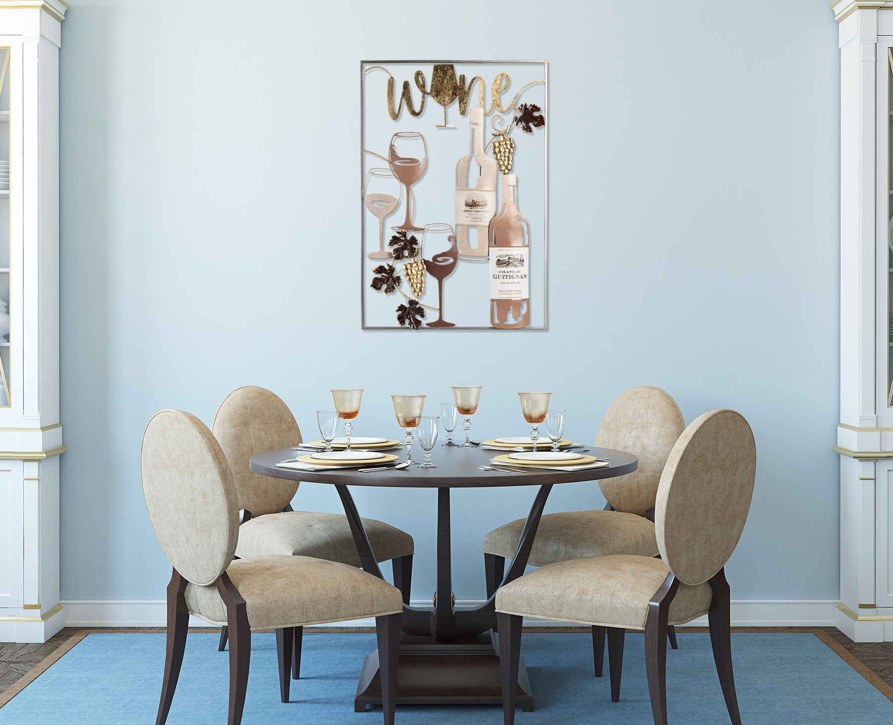 Bönninghoff Tableau métallique »51x74 cm – Deko modern« Boissons | Images de vin | Vin décoration murale