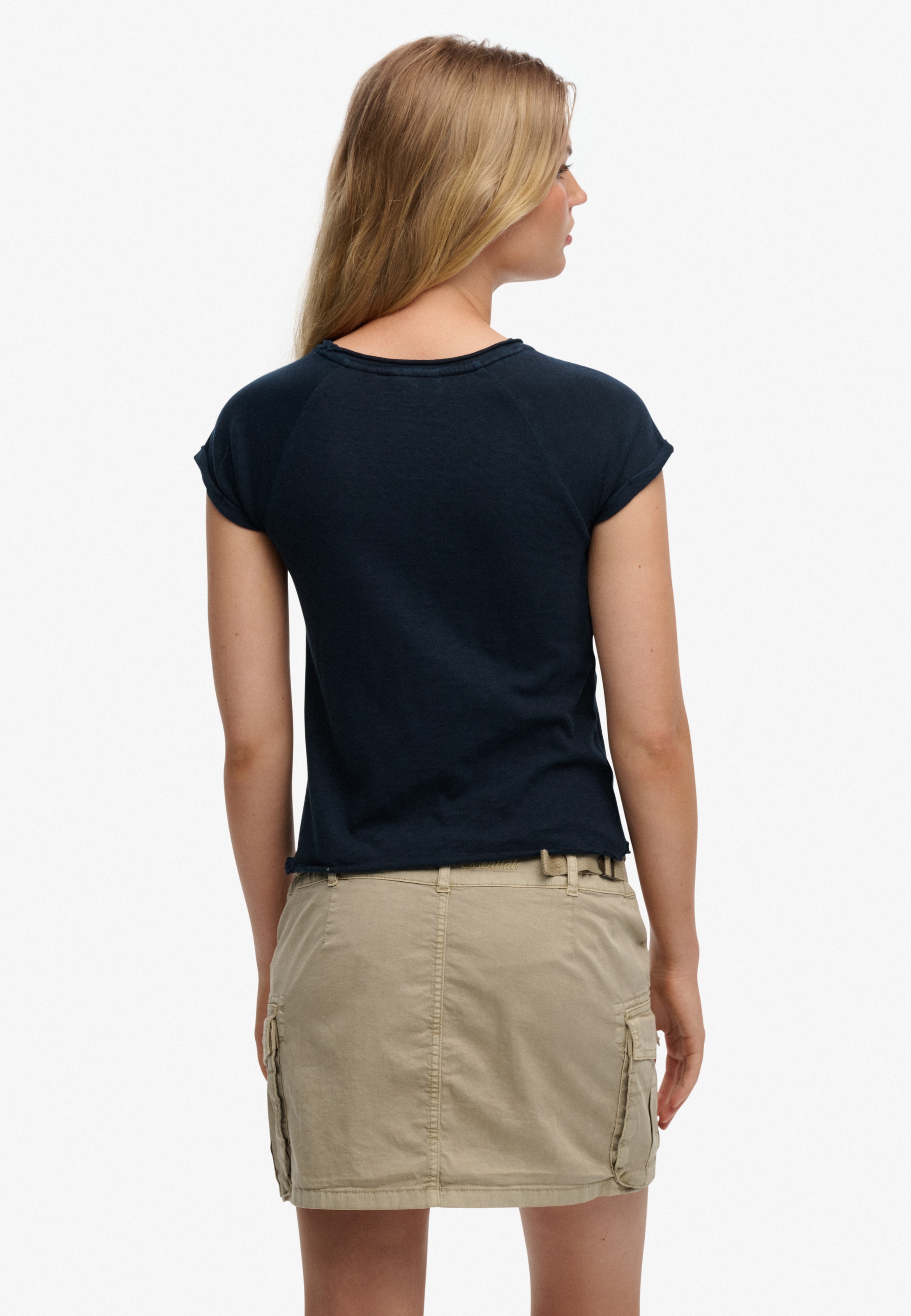 Superdry T-shirt à manches courtes »ATH ESS SLUB GRAPHIC TEE« Baumwolle, skinny fit