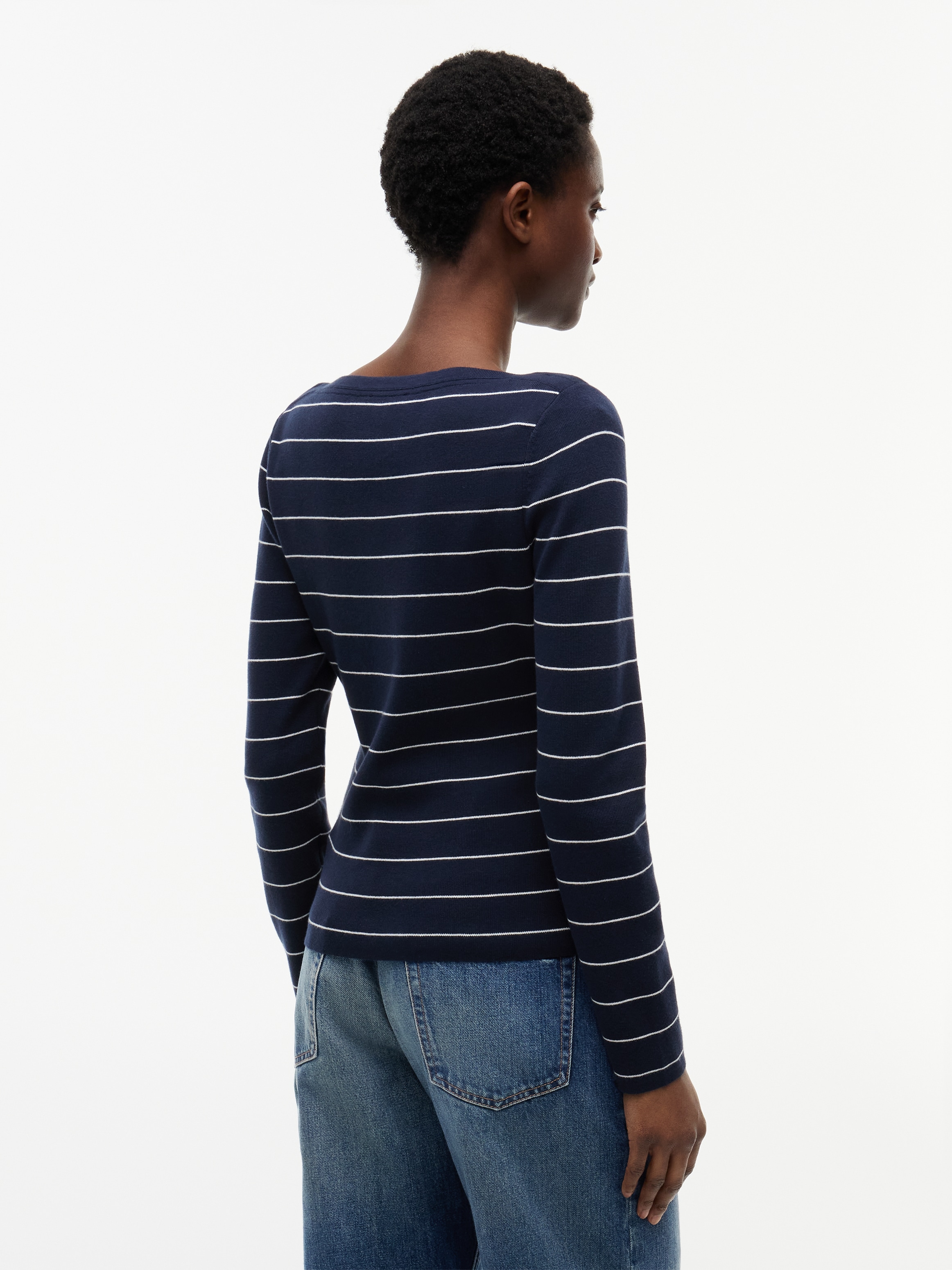 Tommy Hilfiger Pull en tricot »FULL NEEDLE BOAT-NK LS SWT« mélange de coton
