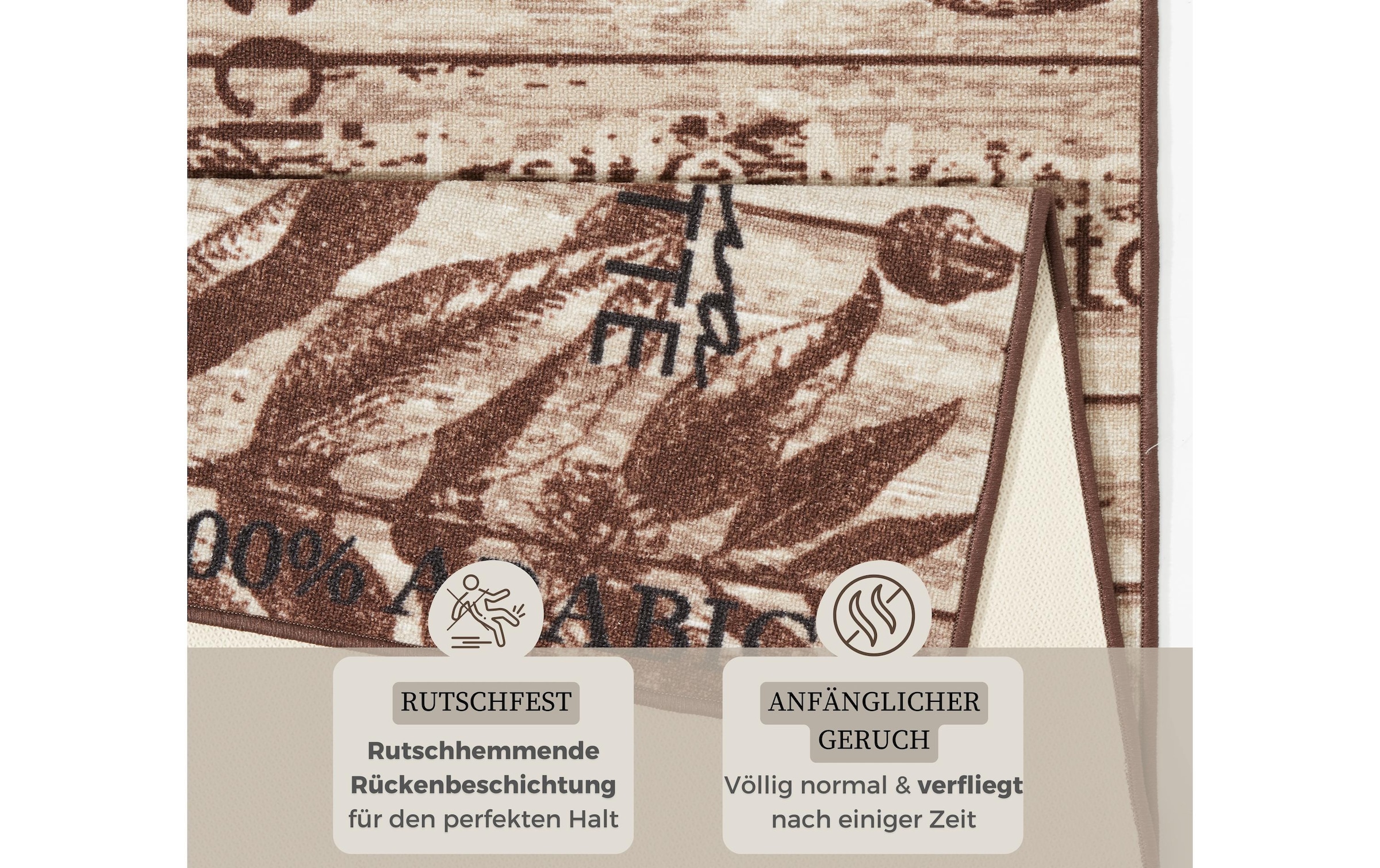 HANSE Home Chemin de cuisine »Delicious Coffee« Rectangulaire 8 mm Höhe Läufer, Rutschfest, Küchenteppich, Küche, Teppich, Pflegeleicht