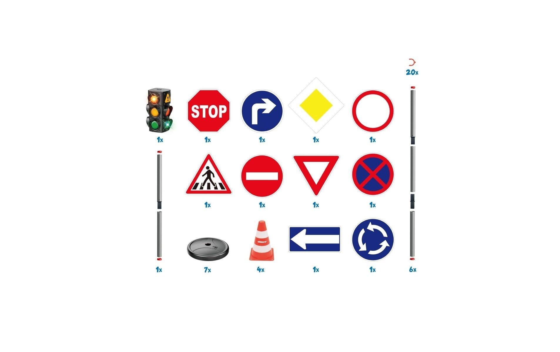 alldoro Panneau de signalisation ludique »XXL Verkehrsset, 21 Teile«