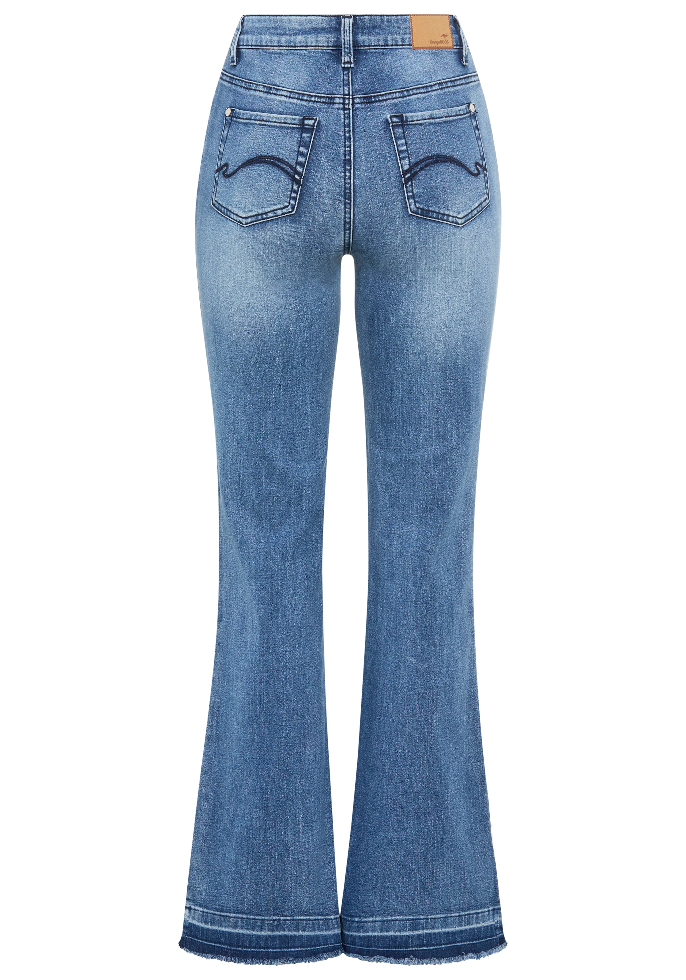 KangaROOS Jeans 7/8 »CULOTTE-JEANS«, gerade Passform,  modische Abriebeffekte,  normale Leibhöhe
