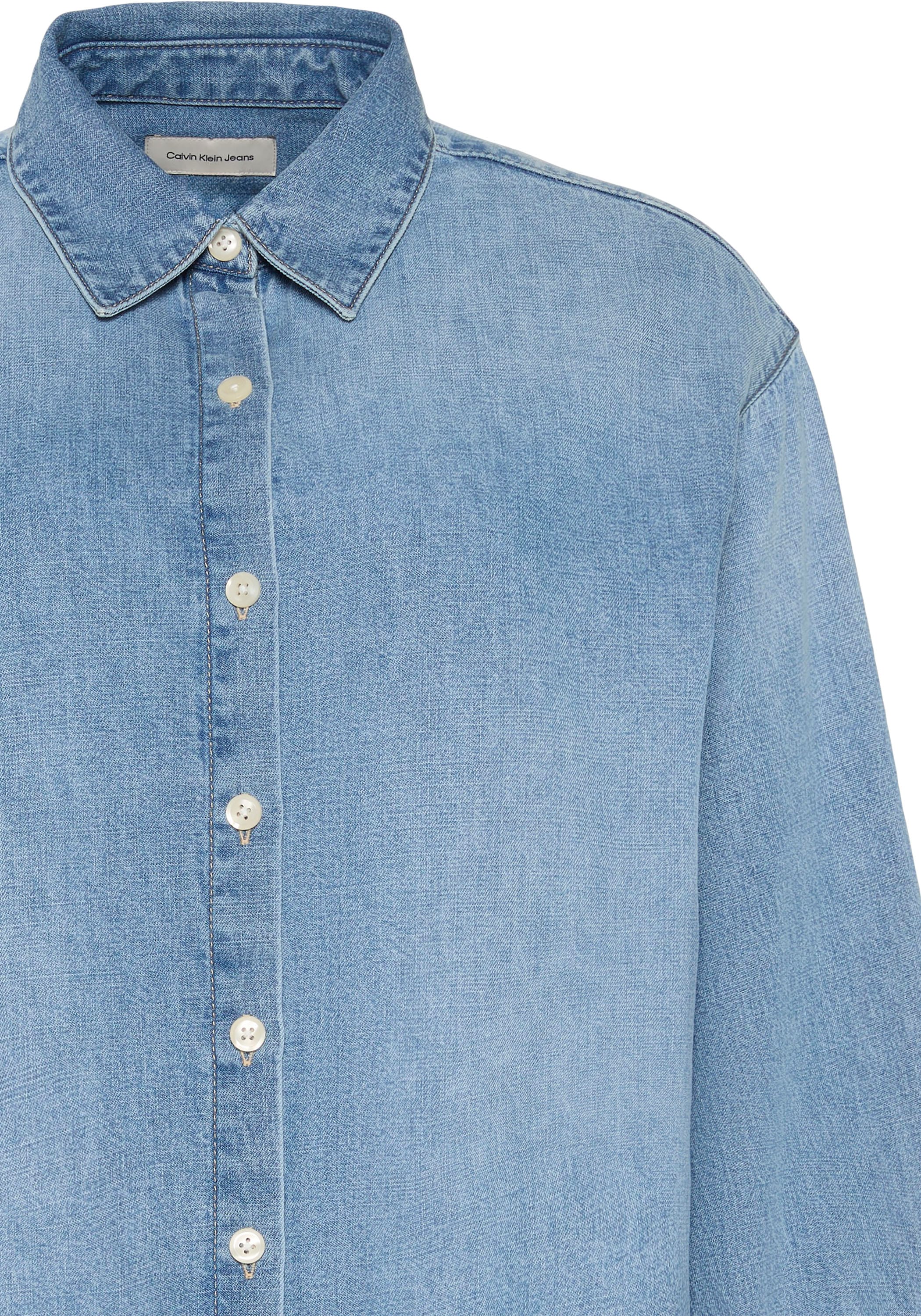 Calvin Klein Jeans Blouse en jean »OVERSIZED SHIRT VINTAGE BELL« Oversize fit mit Rundhalsausschnitt