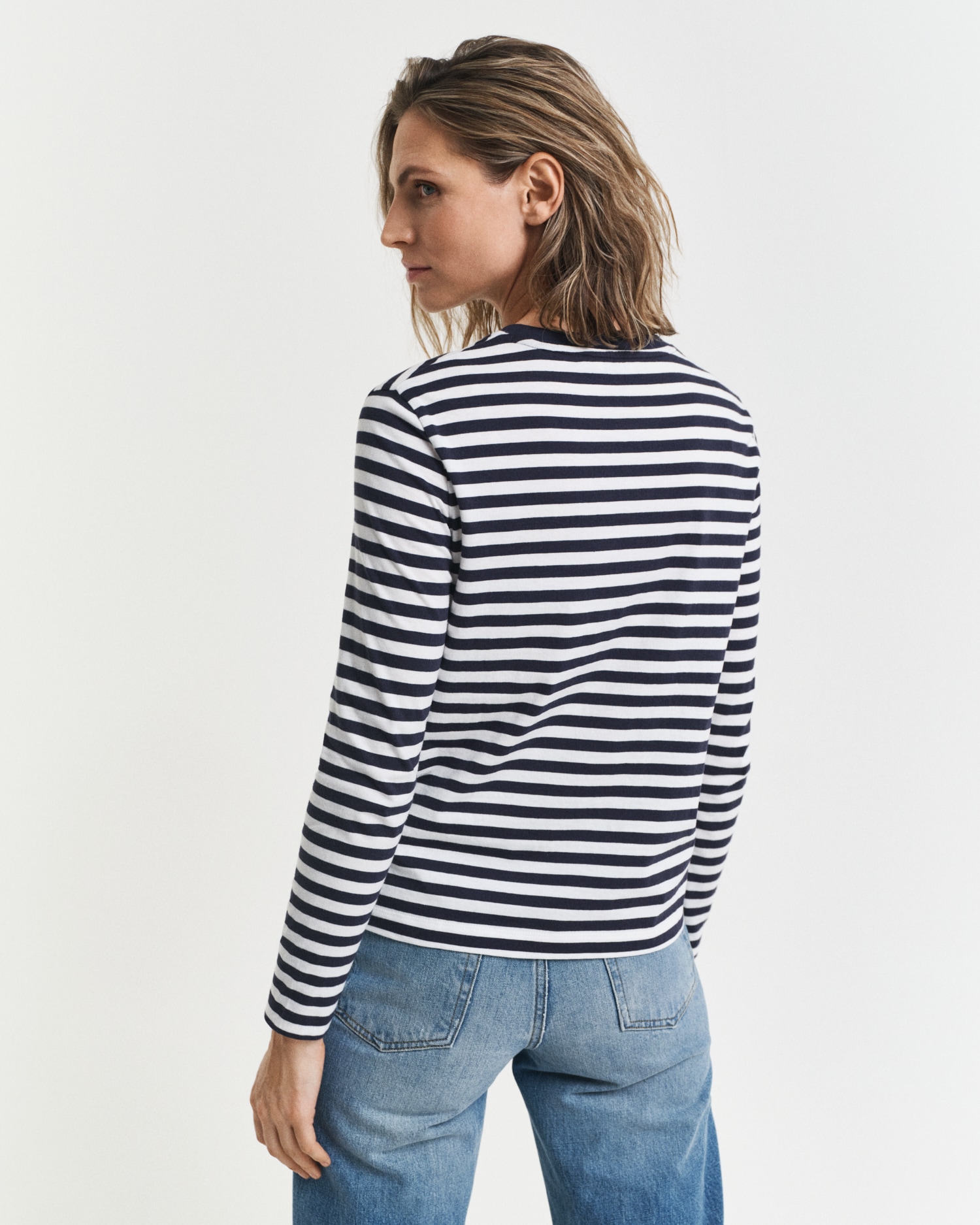 Gant T-shirt à manches longues »REGULAR STRIPED SHIELD« Regular fit mit Rundhalsausschnitt