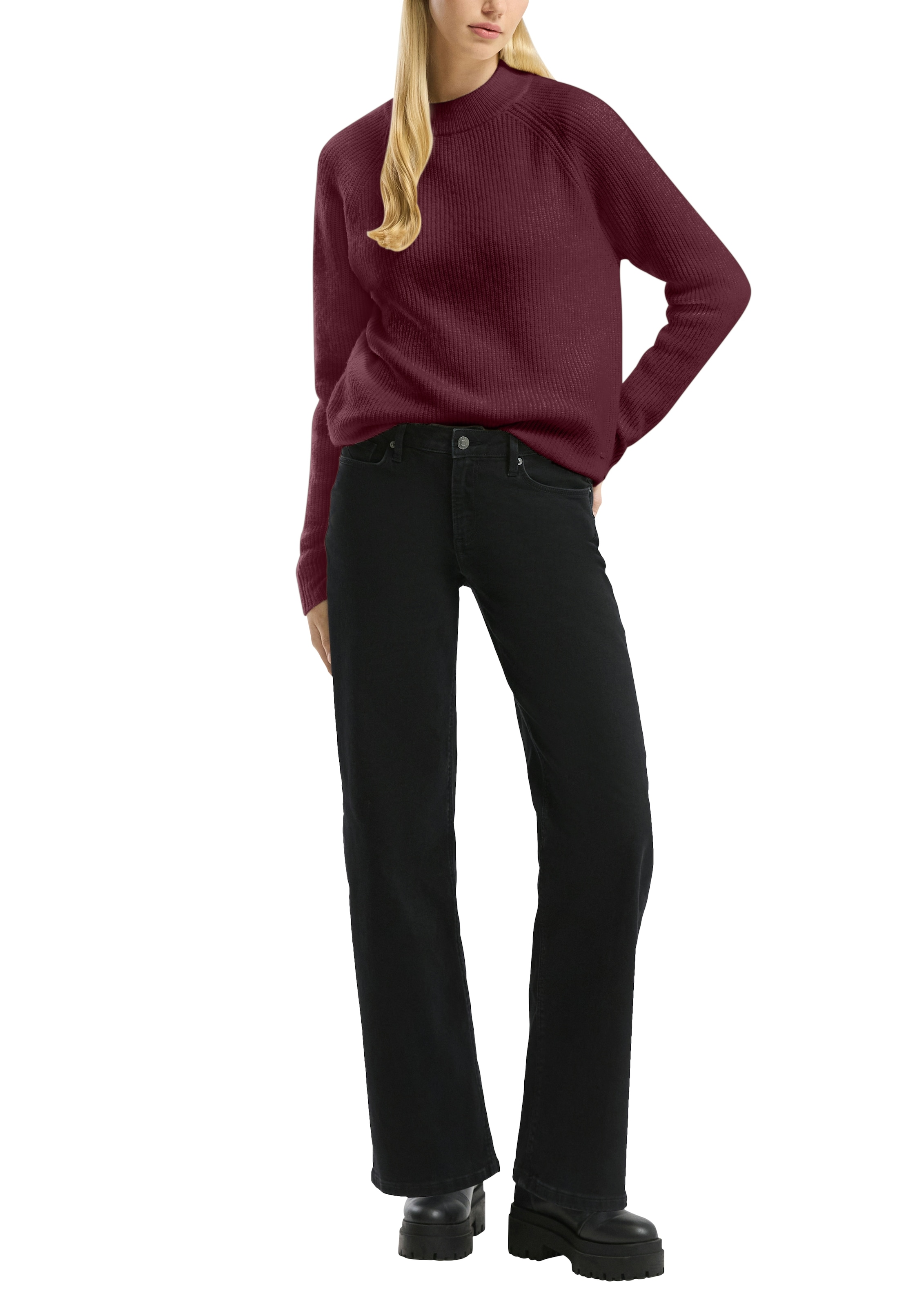 QS Pull en tricot mit Stehkragen