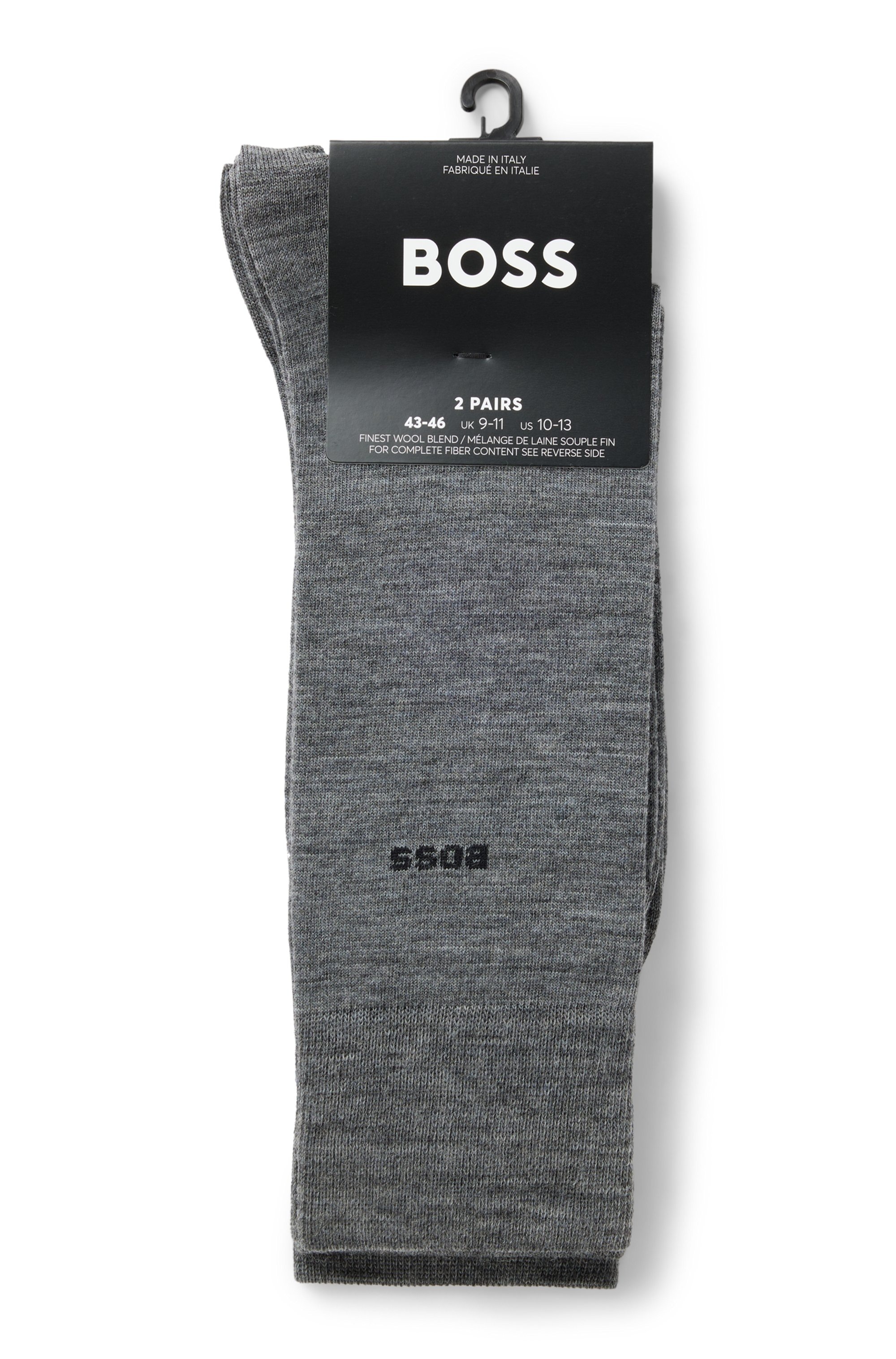BOSS Socken »2P RS Uni WO« Packung, 2 Paar tlg. mit eingesticktem Markenlogo