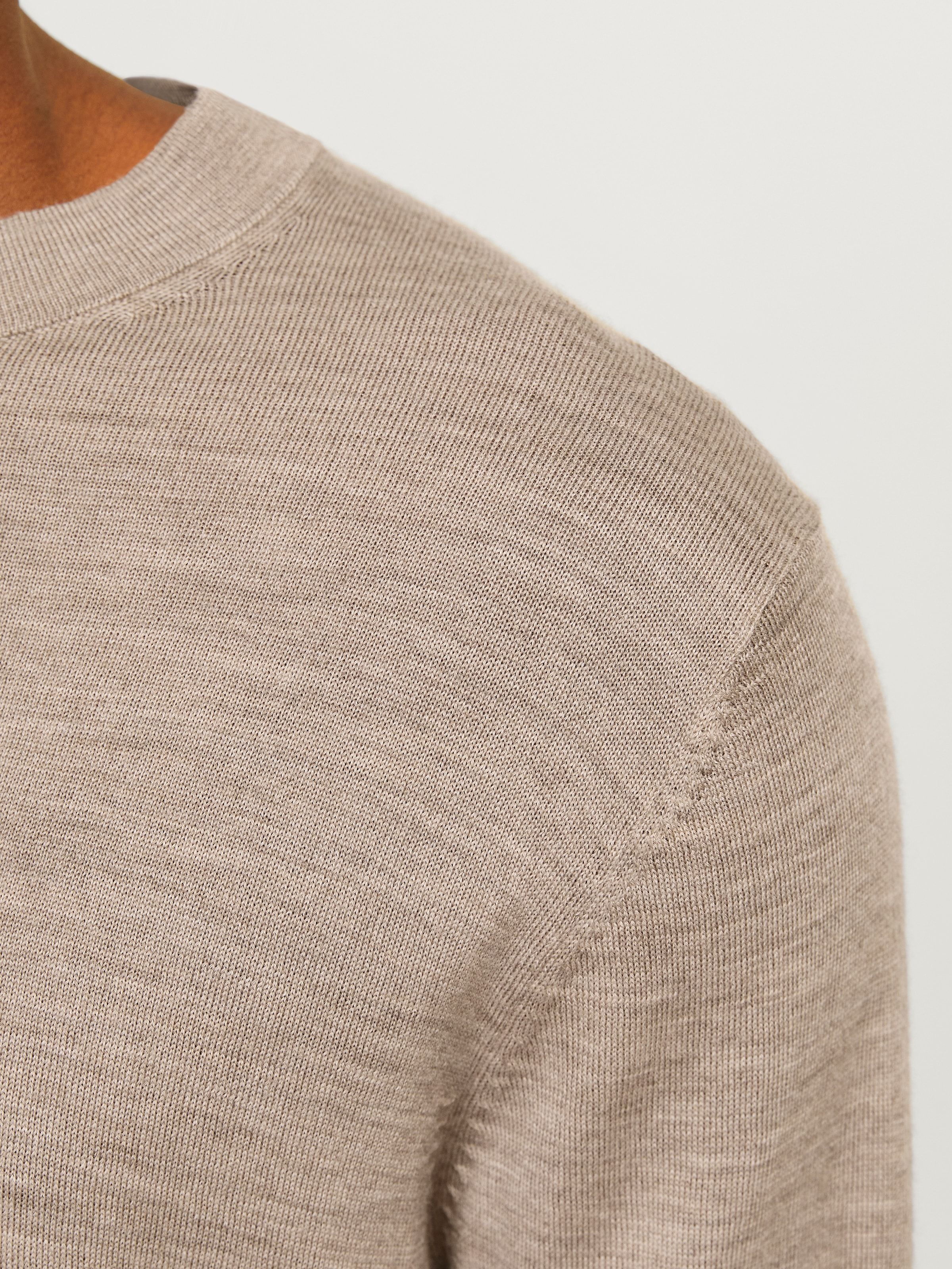 Jack & Jones Pull à col rond »JPRBLAMARK MERINO KNIT CREW NECK LN« Laine, coupe régulière