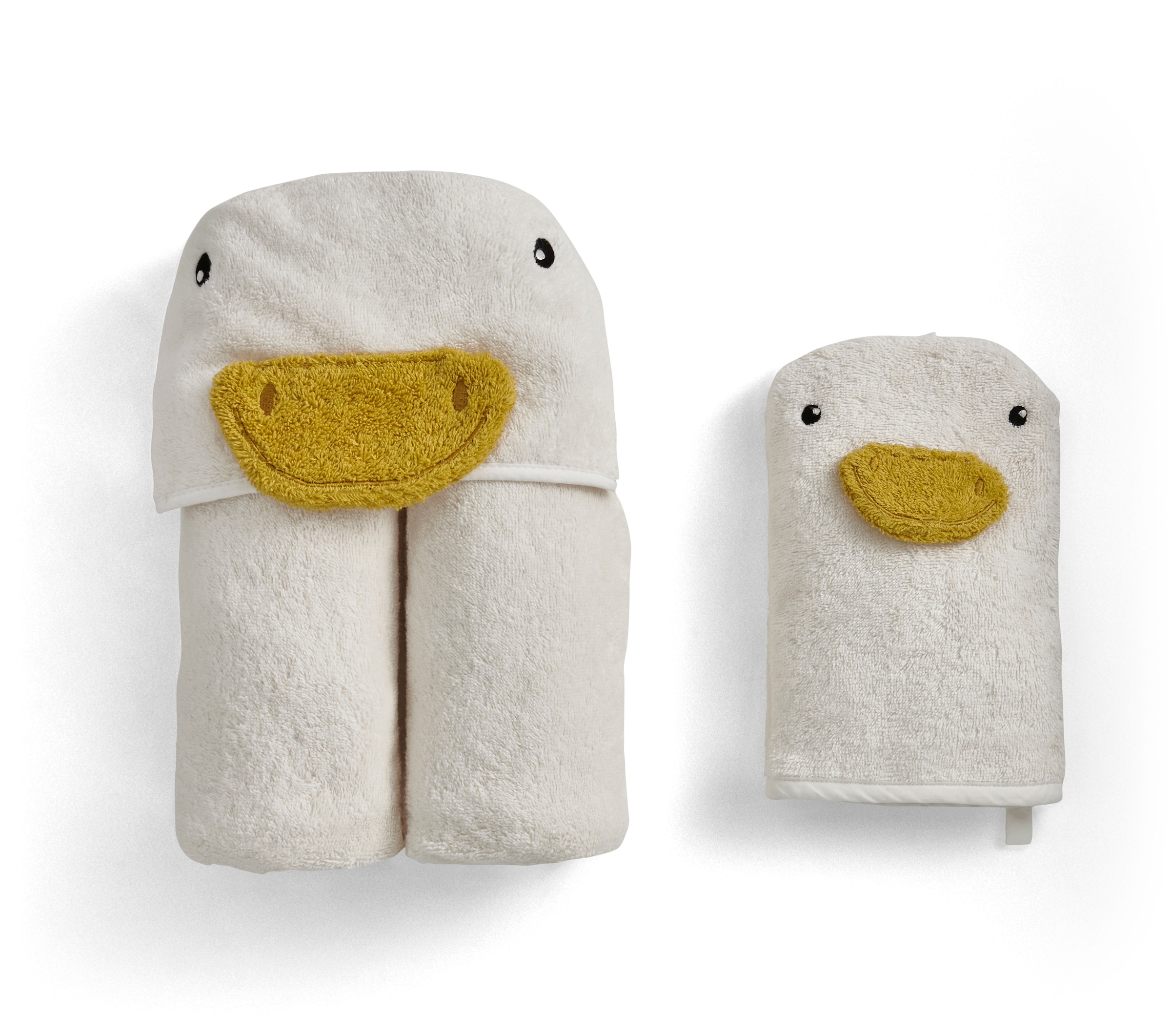 Christy Set de serviettes »Christy Baby Gans« Ensemble 2 cuis Frottee en feutre 1 serviette à capuche (95x90 cm) et 1 gant de toilette (23x15 cm)