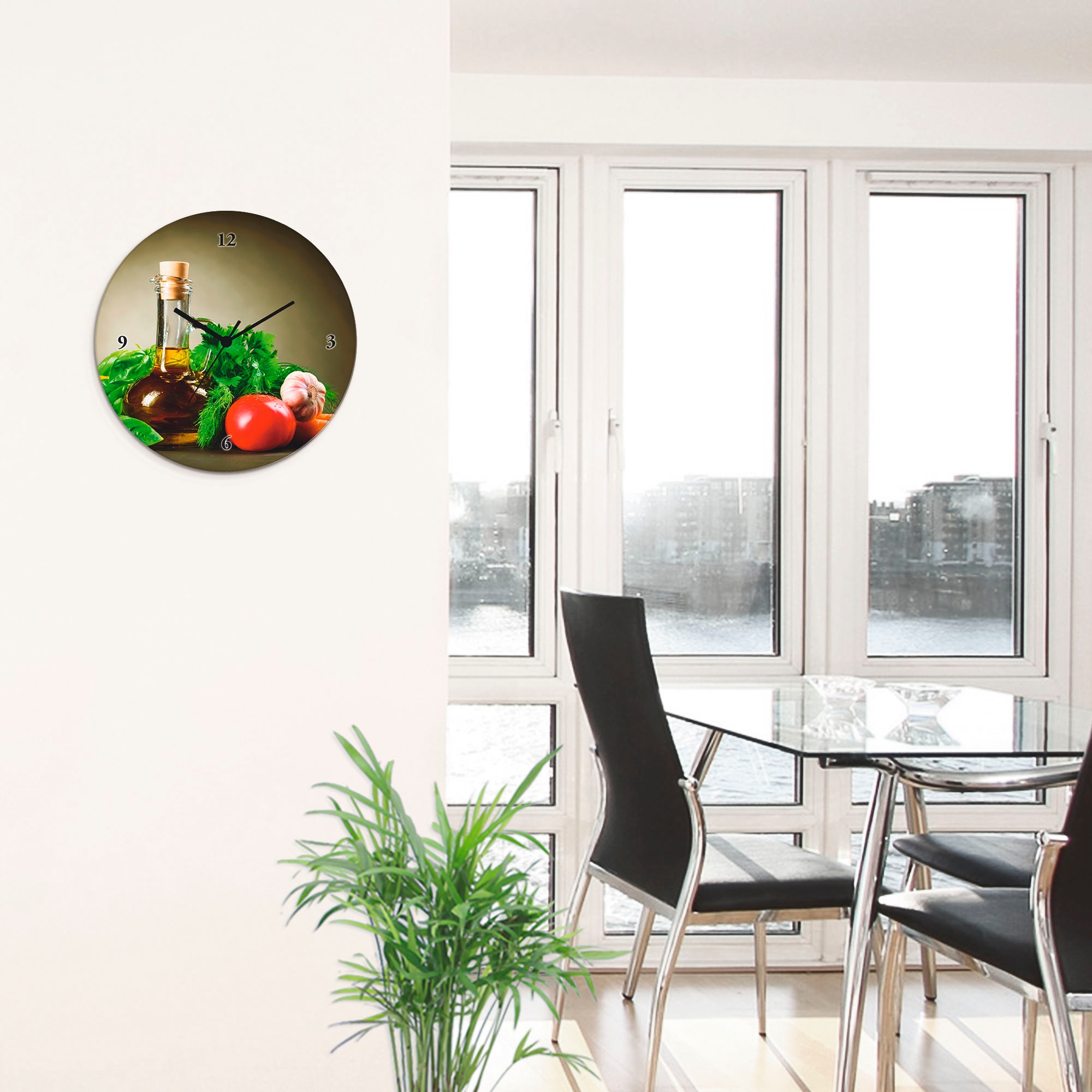 Artland Horloge murale »Gesundes Gemüse und Gewürze« au choix avec mouvement quartz ou radio, silencieux sans tic-tac