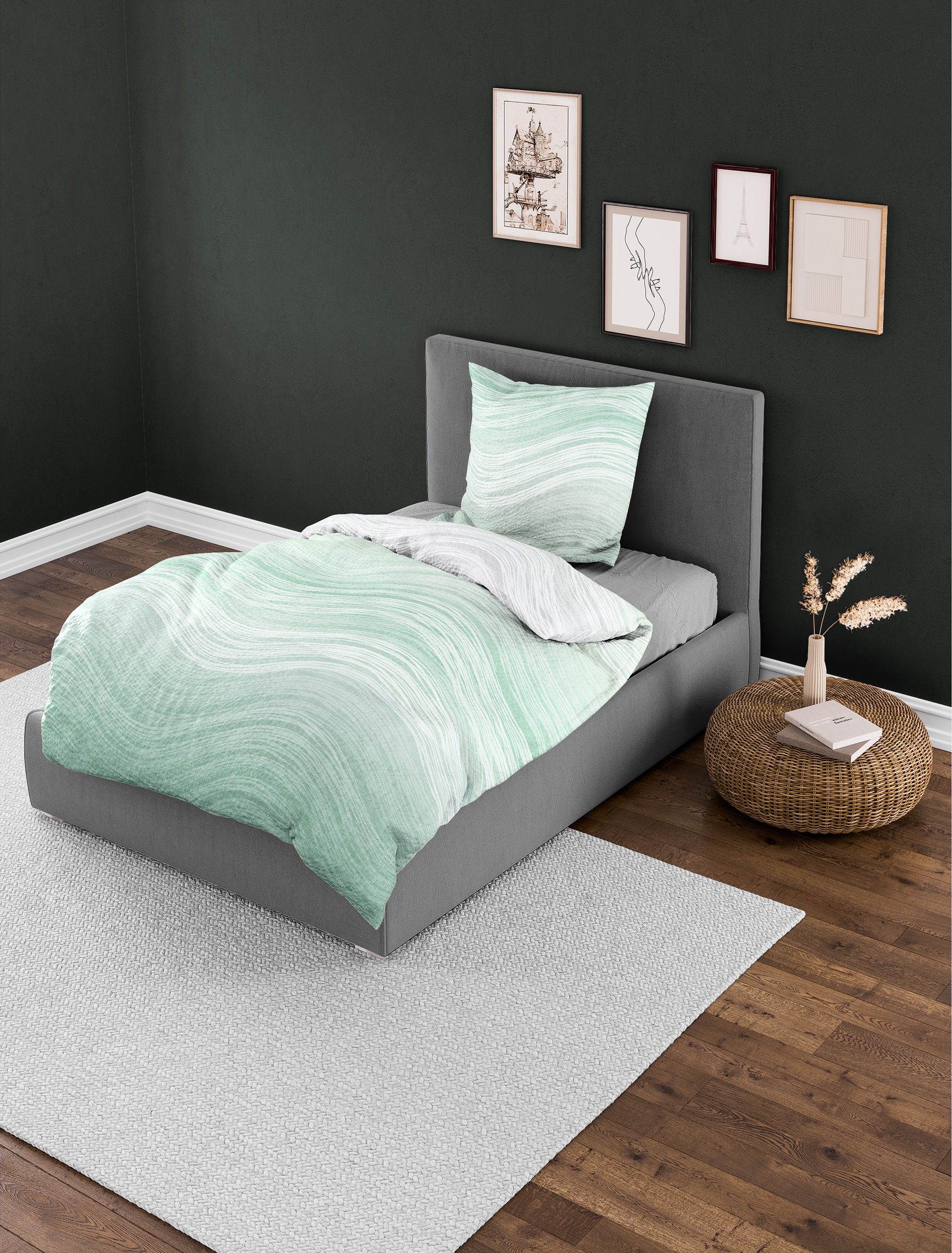 BIERBAUM Linge de lit »4061« 2 cuis tlg. Mako-Satin, 100 % Baumwolle, pflegeleicht