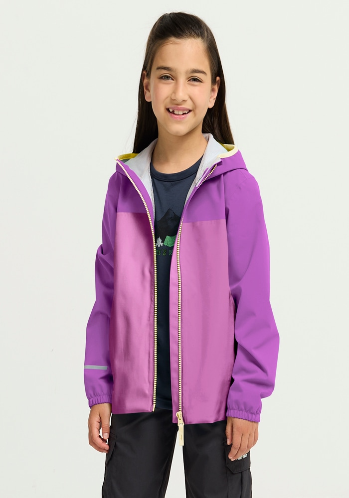 Jack Wolfskin Regenjacke »ADVENTURETRIBE 2L JKT K« atmungsaktiv, wasserdicht, mit Reissverschluss, normale Länge