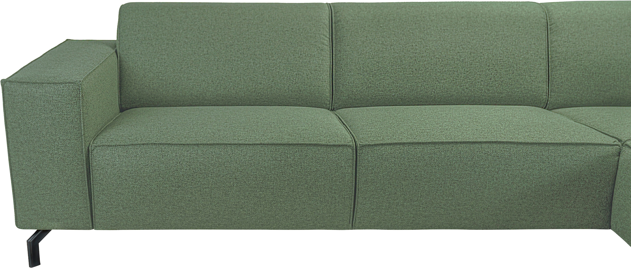 Home affaire Canapé d'angle »LORCAN mit Metallfüssen, Breite 275 cm, weiches Sitzgefühl« pieds métal, aspect cuir, structure, bouclé