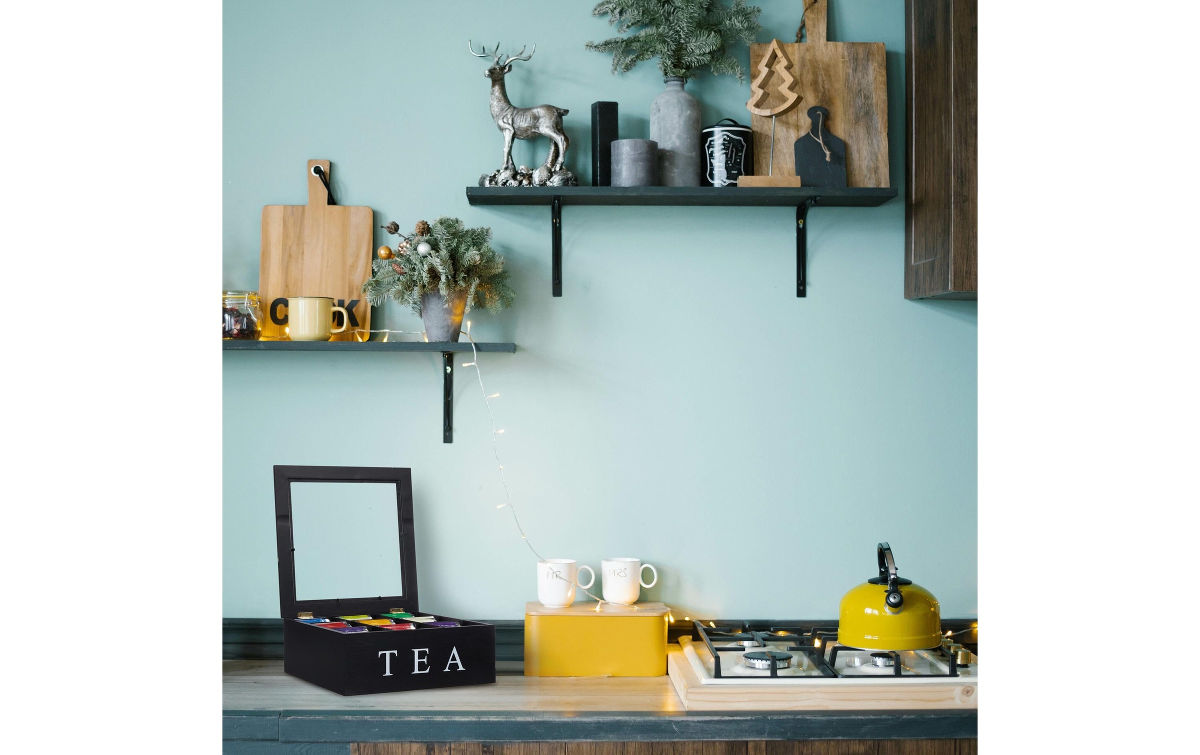 relaxdays Teebox »9 Fächer« 1 Stk. tlg.