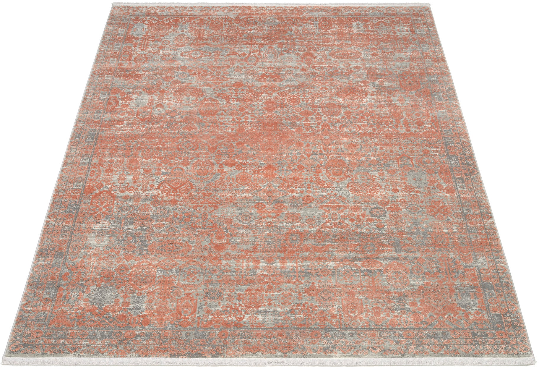 OCI DIE TEPPICHMARKE Tapis »COLOUR TADI« Rectangulaire 8 mm Höhe viscose brillante, avec franges, structure haute basse, vintage, salon