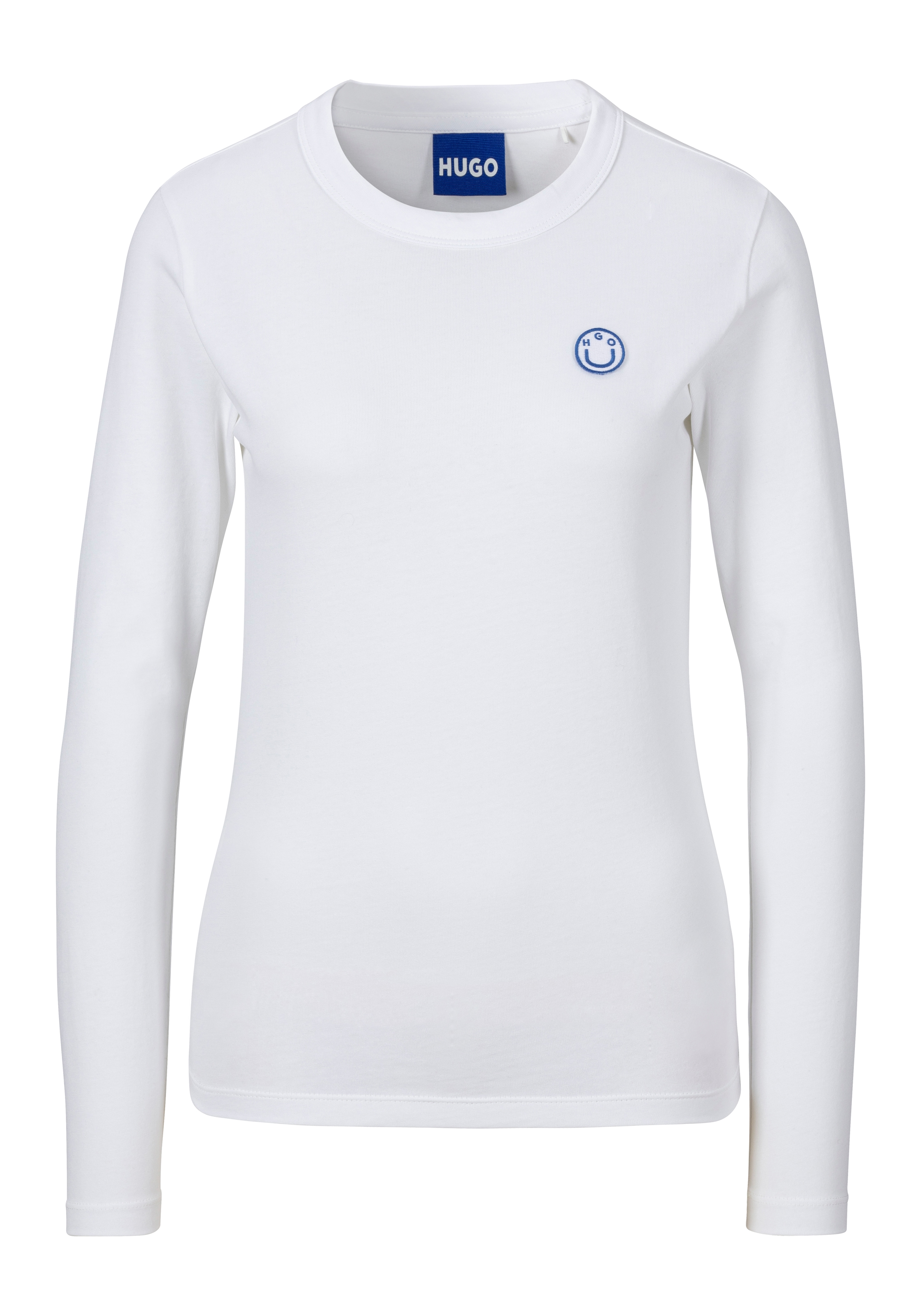 HUGO Blue T-shirt à manches longues »Daliria« mit Label-Badge mit HAPPY HUGO Logo