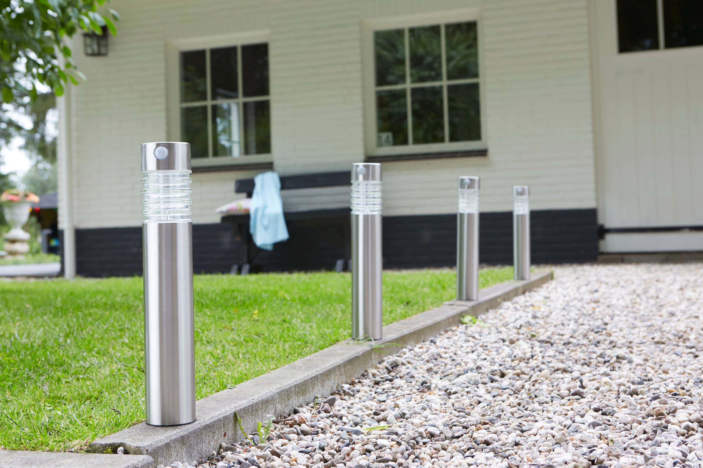 LUXFORM Gartenleuchte »Solar-Intelligente Hybrid-Gartenlampe - Arizona« LED-Modul 1 Stk. Aus Edelstahl und Glas gefertigt