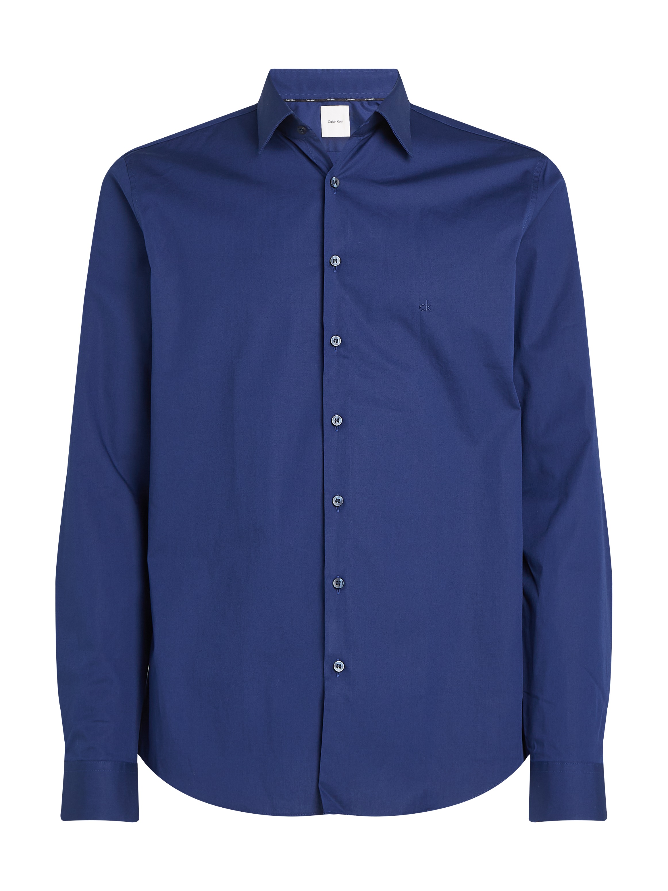 Calvin Klein Businesshemd »POPLIN STRETCH SLIM SHIRT« mit Kentkragen, Logoprint auf Brusthöhe