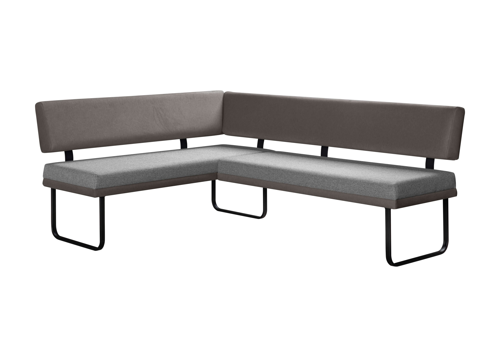 GOODproduct Ensemble de bancs d'angle »Gabi Essecke, Sitzgruppe, Eckbankgruppe, Küchenbankgruppe« Set, 4tlg, 4 pièces tlg. Gestell aus matt-schwarzem Flachmetall, stabil, 2-Stoff-Design