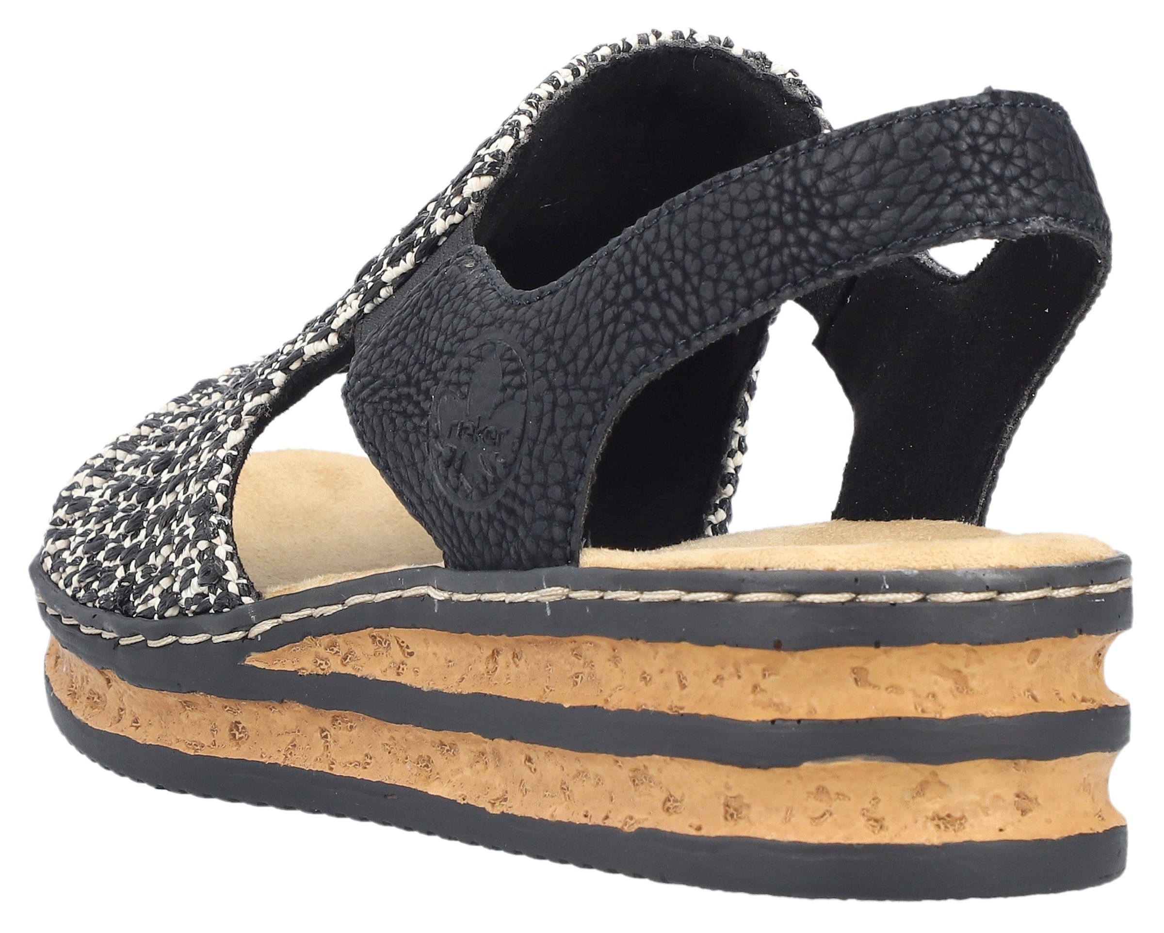Rieker Keilsandalette  Sommerschuh, Strandschuh, Sandale in Flechtoptik