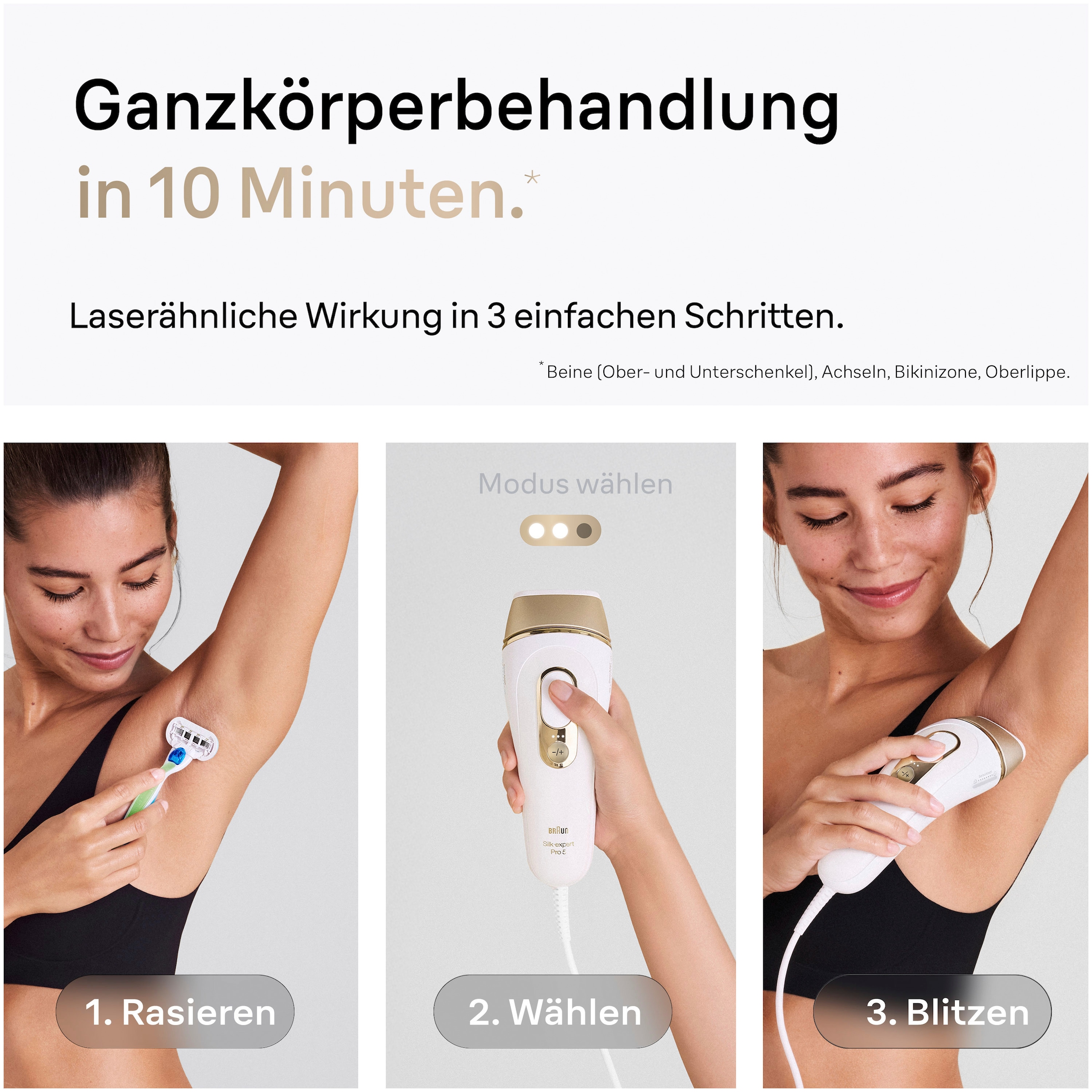 Braun Épilateur IPL »Silk·expert Pro 5 PL5140« pro Minute bis zu 125 Lichtimpulse 2 Aufsätze, mit Aufbewahrungstasche