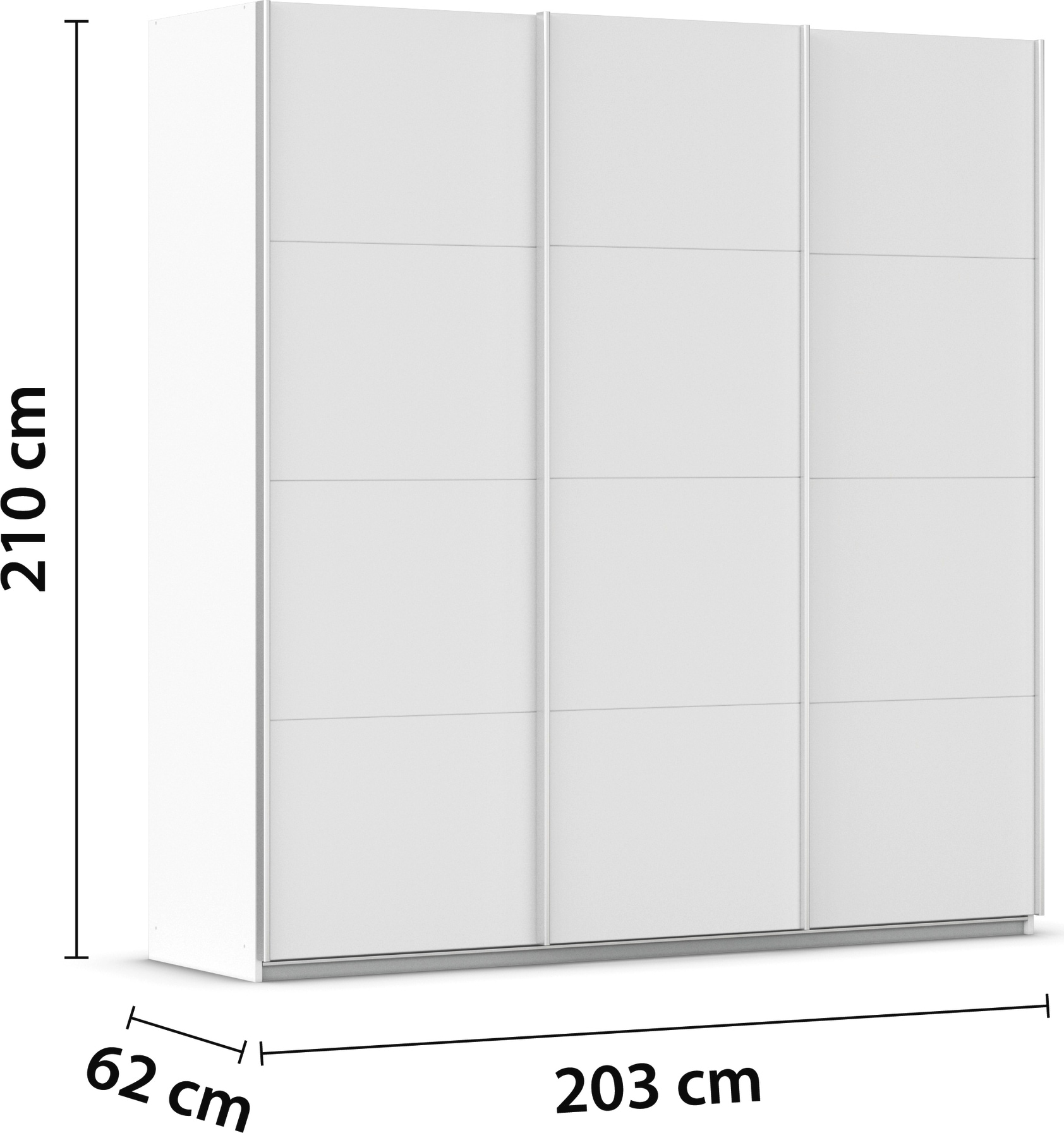 GOODproduct Schwebetürenschrank »Kleiderschrank Schrank Garderobe AGORDO mit Dekor- oder Hochglanzfront« Breiten 203/271/315/360 cm in drei Griff-Farben - NEU: Farbe SCHWARZ,  in 4 Breiten und 2 Höhen MADE IN GERMANY