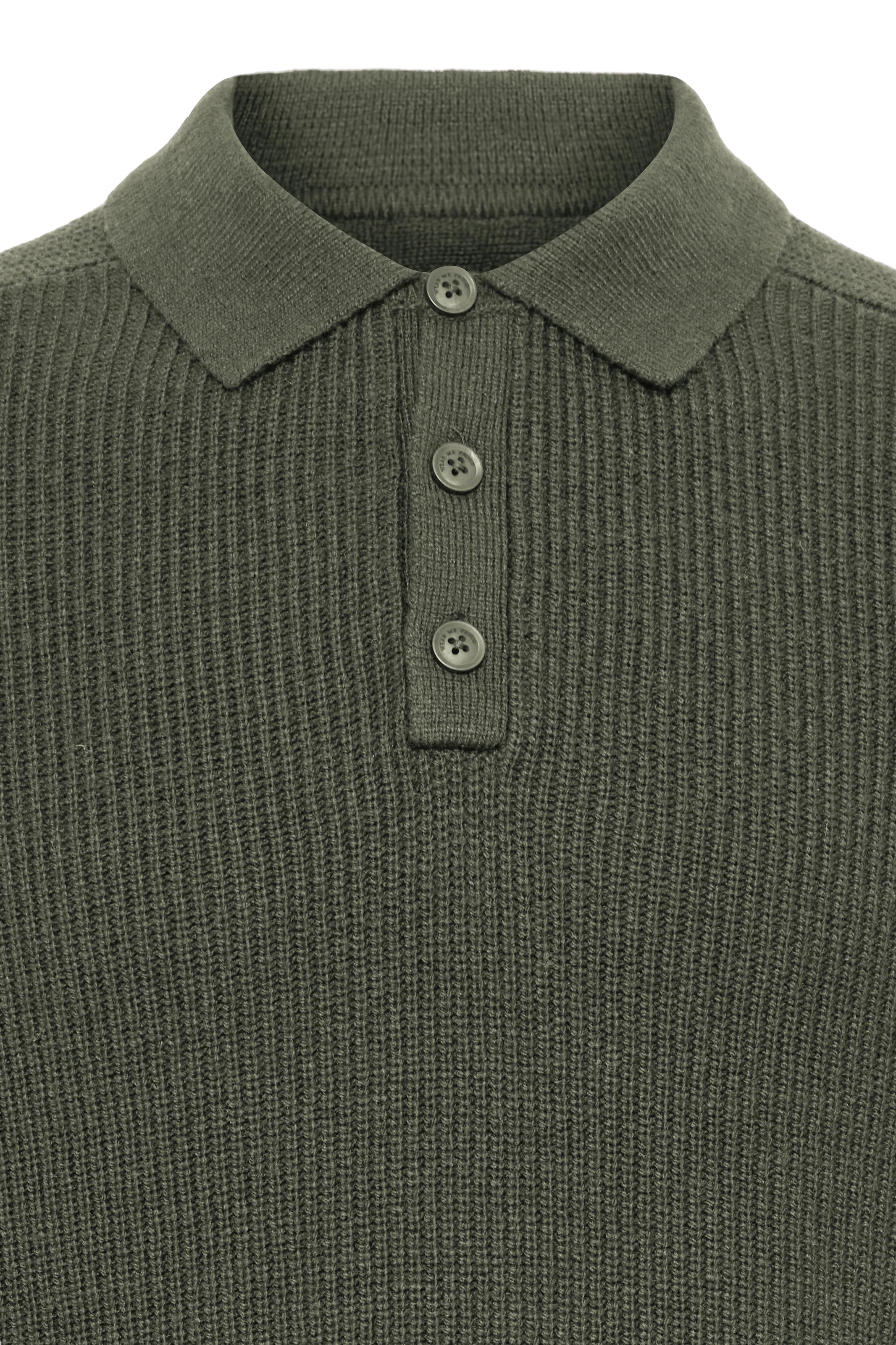 Blend Pull à col rond »BHBOS KNIT POLO« mélange de matériaux, coupe régulière