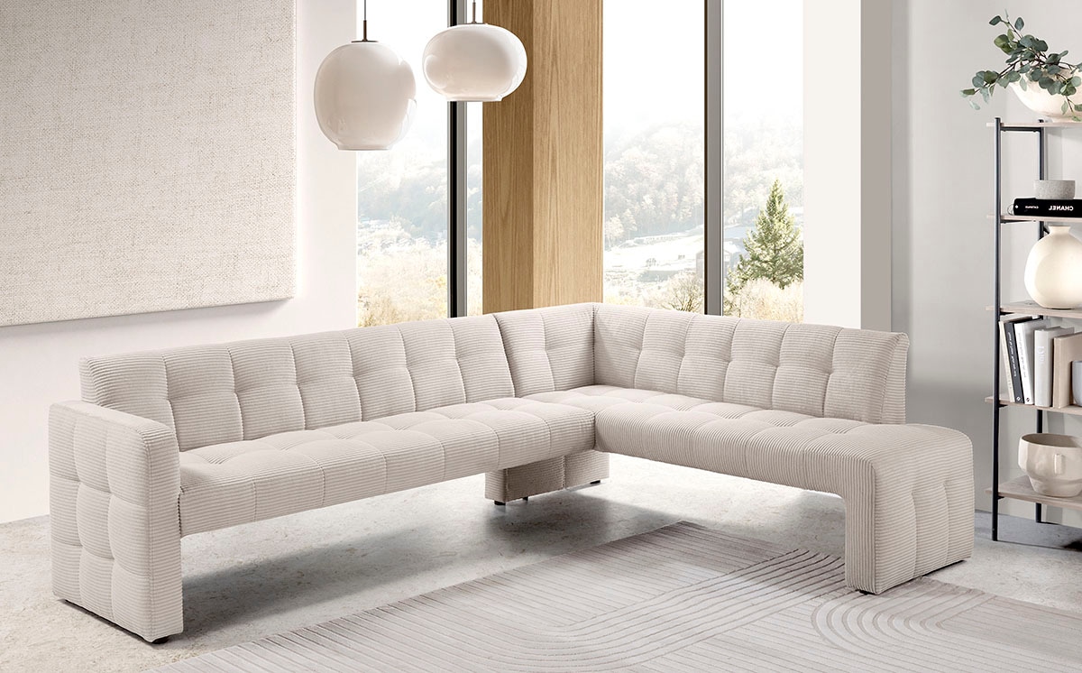 exxpo - sofa fashion »Barista, bequem und elegant, hohe Bodenfreiheit« banquette d'angle Barista confortable et élégante, finition de haute qualité