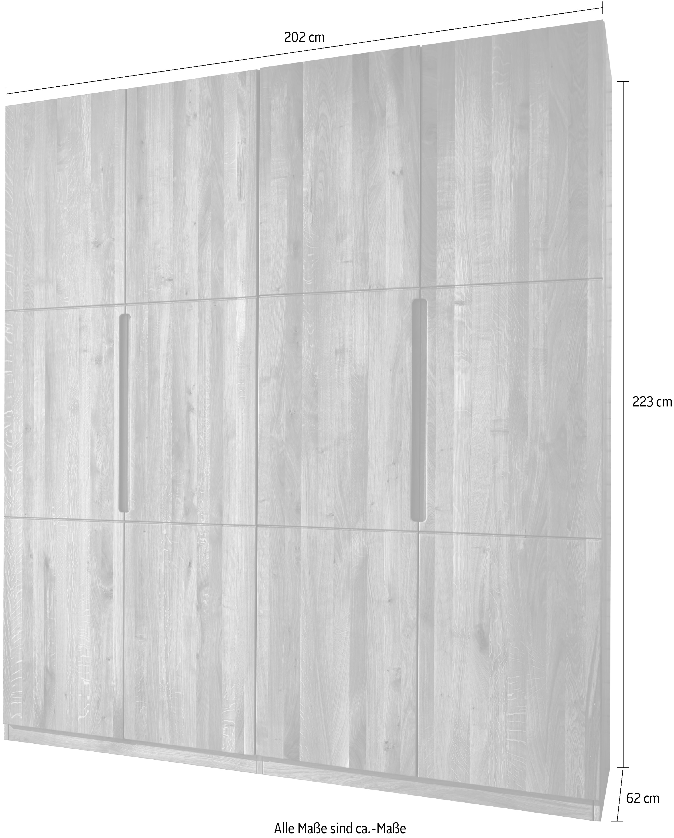 Home affaire Kleiderschrank »Azelie, aus Wildeiche« Massivholz-Kleiderschrank, im 50 cm Raster planbar