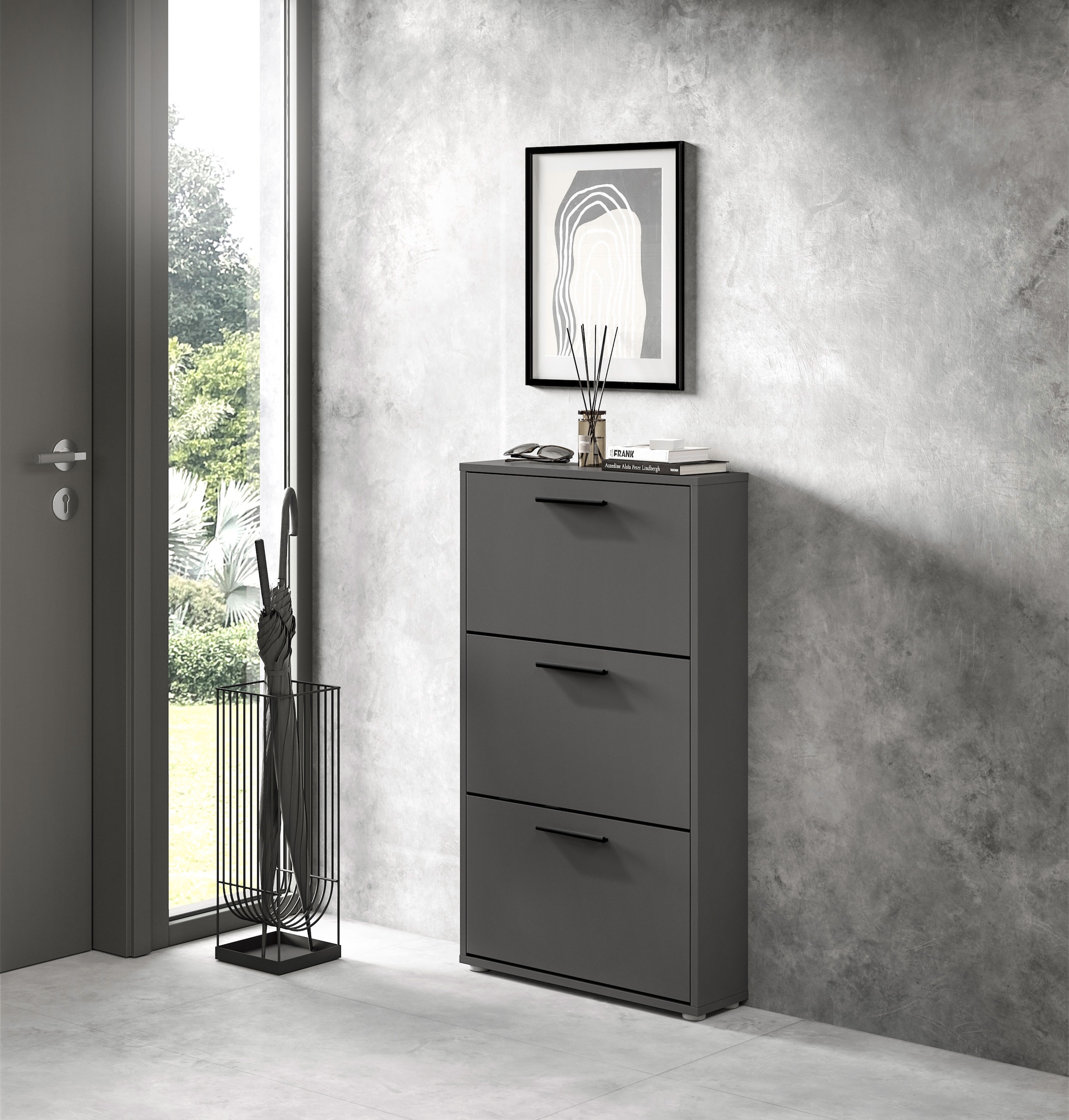 HBZ Schuhkipper »Sam Schuhkipper, Schuhschrank BxHxT 59x103x17 cm« 1 Stk. tlg. Schuhkipper, Schuhschrank mit 3 Klappen, BxHxT 59x103x17cm