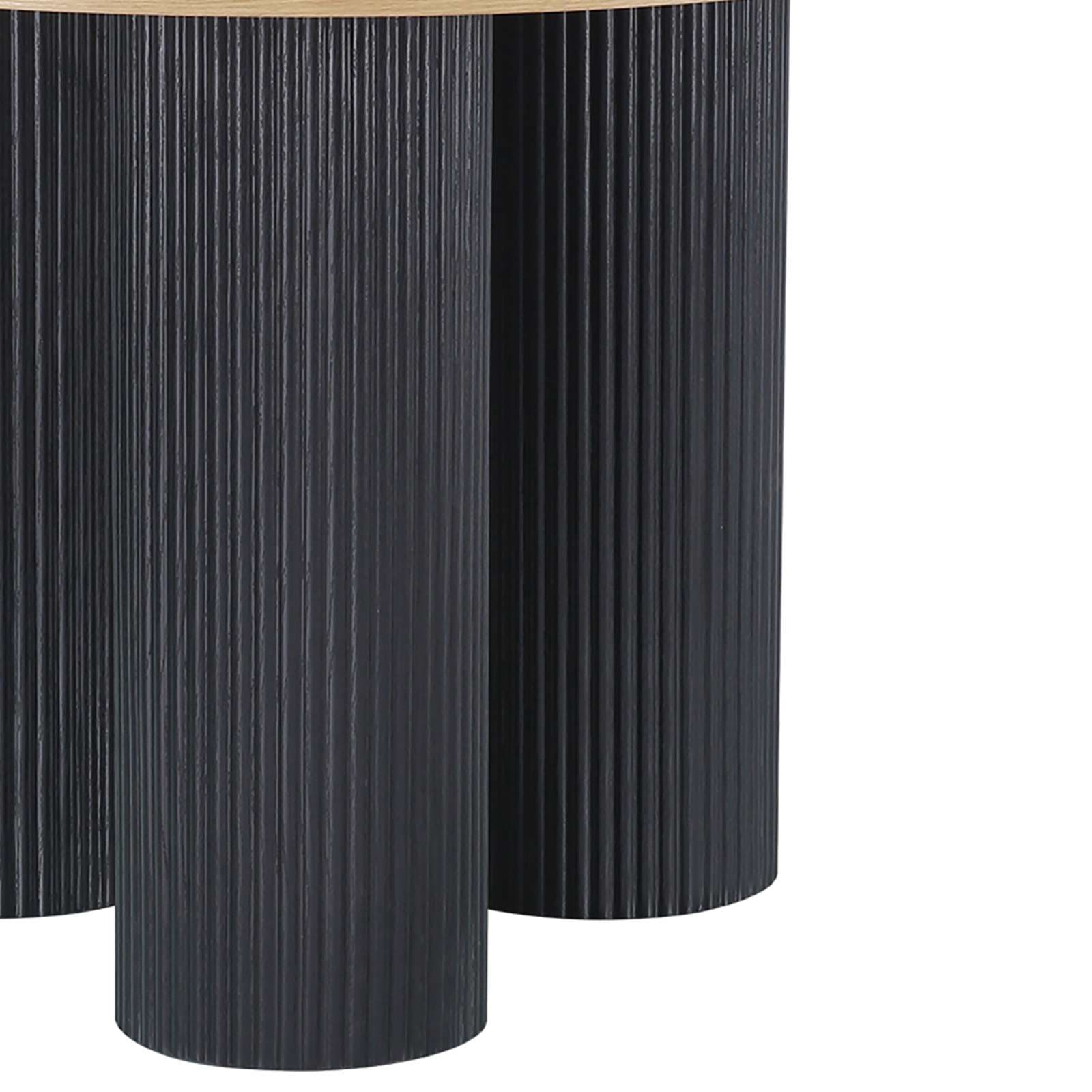 GOODproduct Table de salle à manger »Mandan« rund, 110x110 cm, 25 cm runde Beine mit Rillenstruktur, Höhe 76 cm