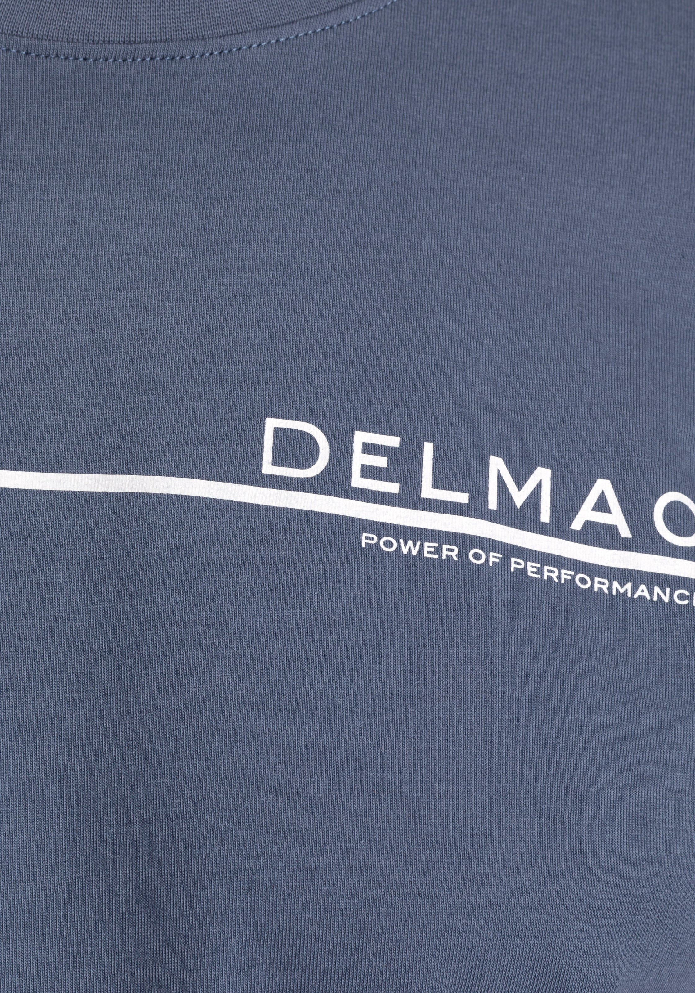 DELMAO T-Shirt Kurzarm,  mit coolem Print,  Rundhalsausschnitt,  aus 100% Baumwolle