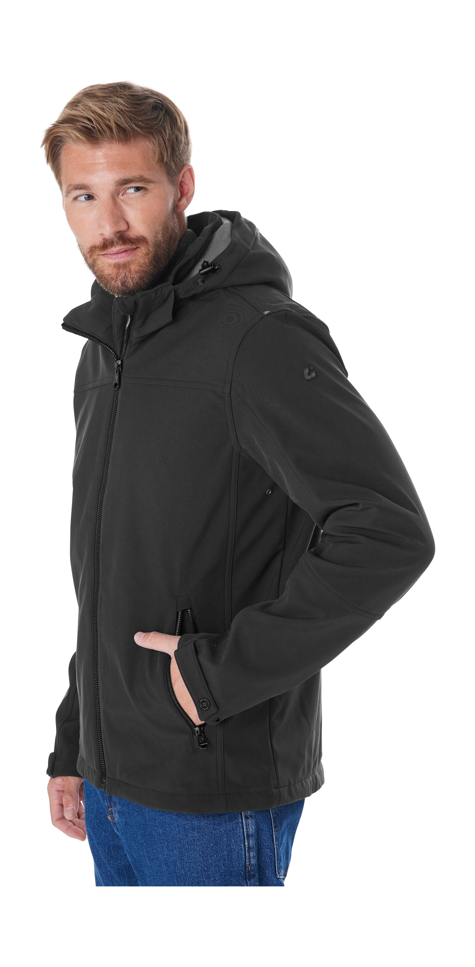 Killtec Veste softshell »Herren Softshelljacke« Wasserabweisende Softshelljacke mit Fleece, abnehmbarer Kapuze
