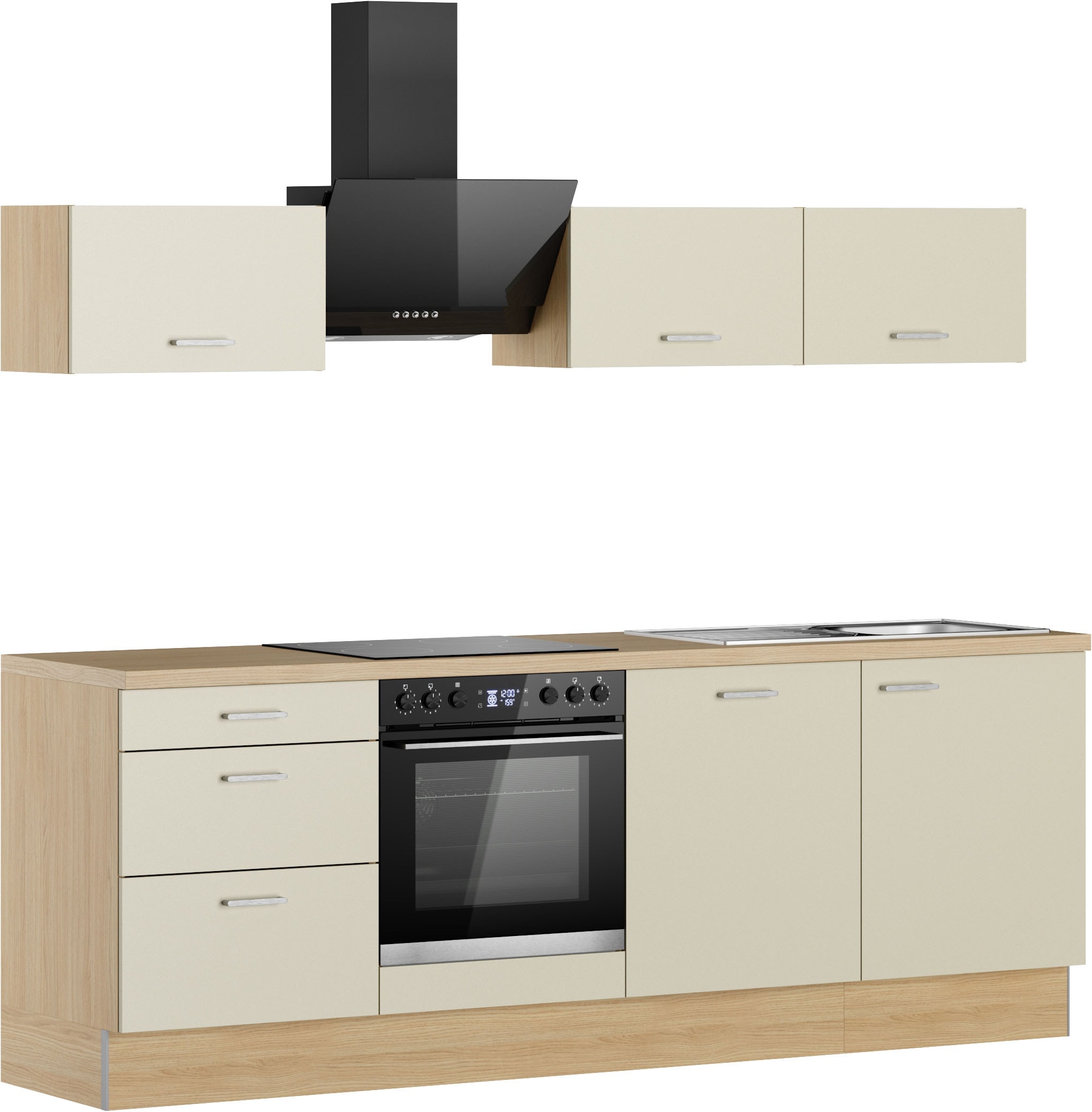 KOCHSTATION Kitchenette »KS-Sion Breite 240 cm« schnelle Montage OPTIsnap, wahlw. m.HANSEATIC-E-Geräten u.Stand Alone