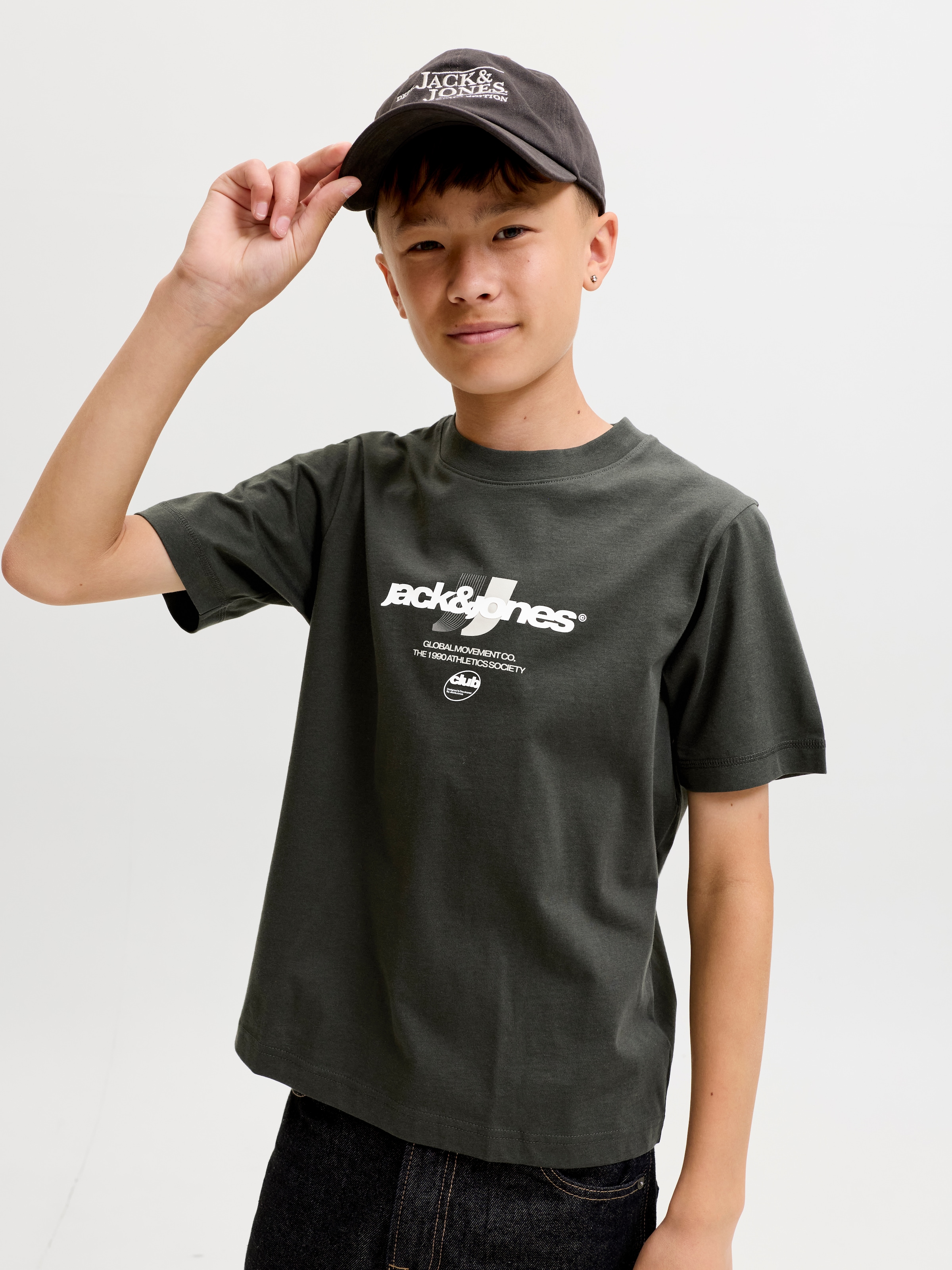 Jack & Jones Junior Rundhalsshirt »JCOCLUB GRAPHIC FRONT PRINT TEE SS JNR« Baumwolle, regular fit